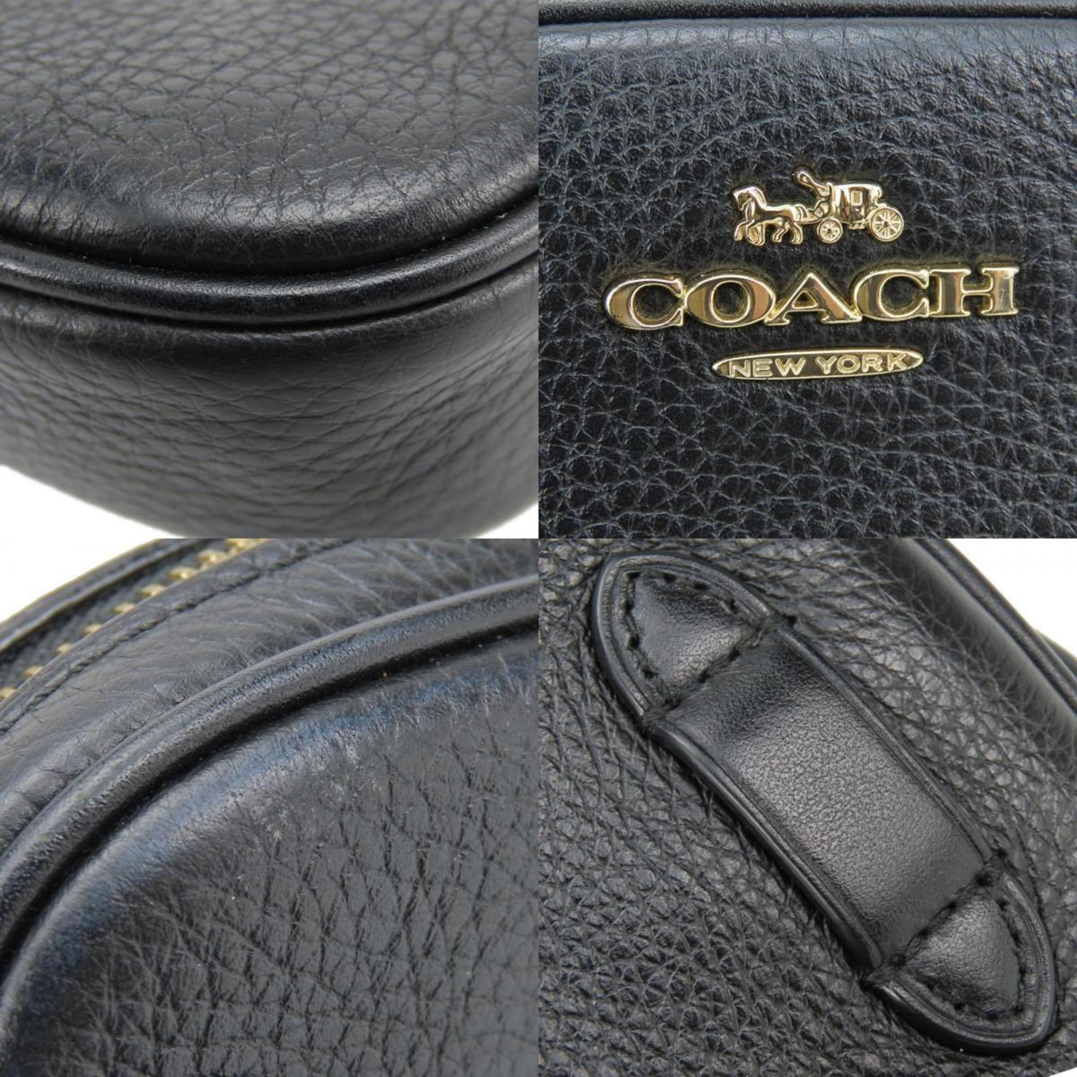 Coach Black Leather Pochette Shoulder Bag (Pre-Owned)