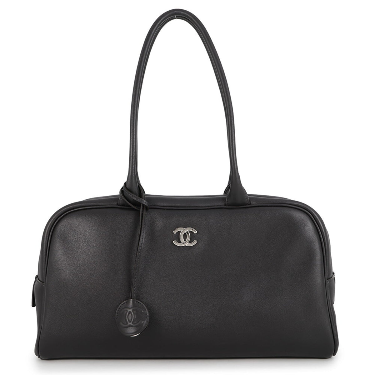 Chanel Black Leather Handbag Shoulder Bag (Pre-Owned)