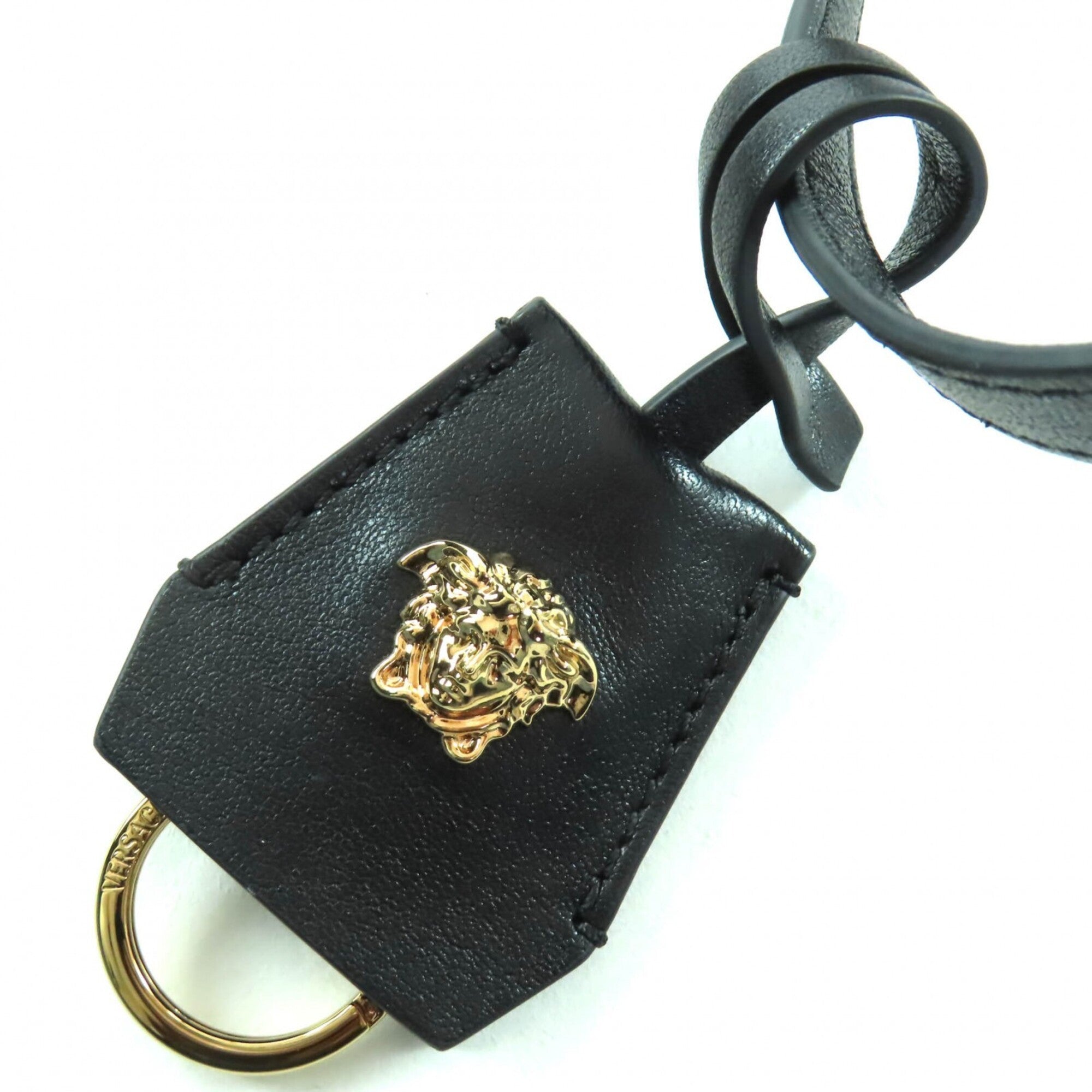 Versace Black Leather Handbag (Pre-Owned)