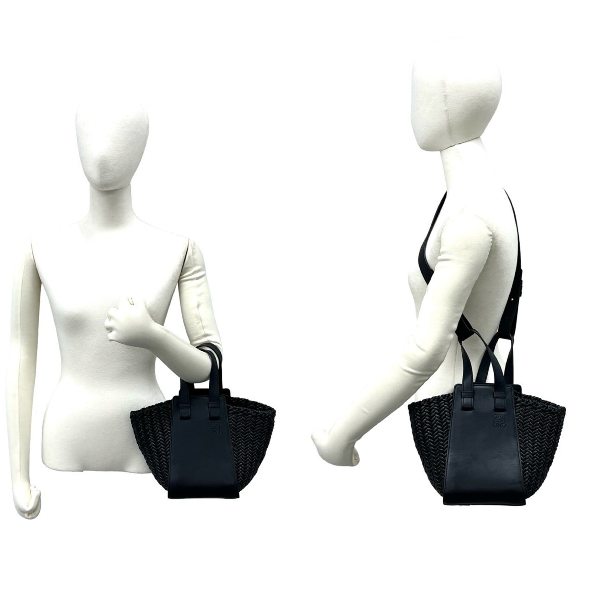 Loewe Navy Leather Handbag Shoulder Bag (Pre-Owned)