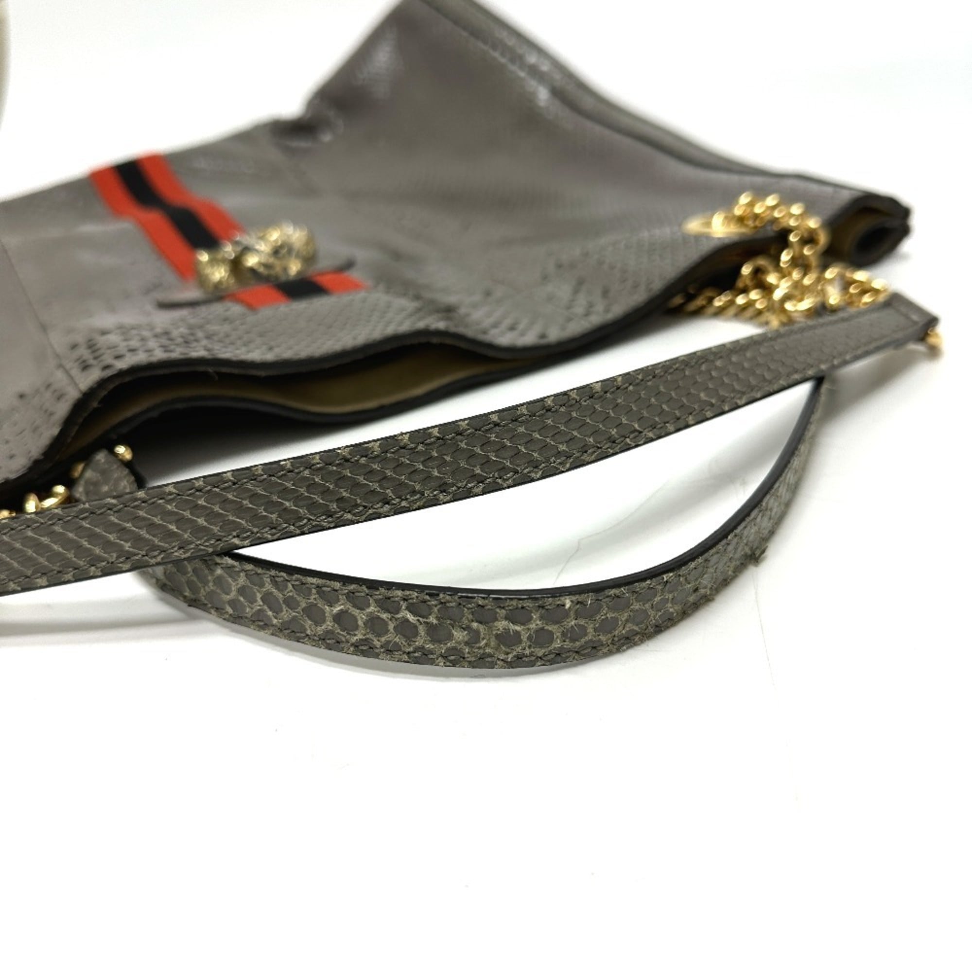 Gucci Gray Leather Shoulder Bag Tote Bag (Pre-Owned)