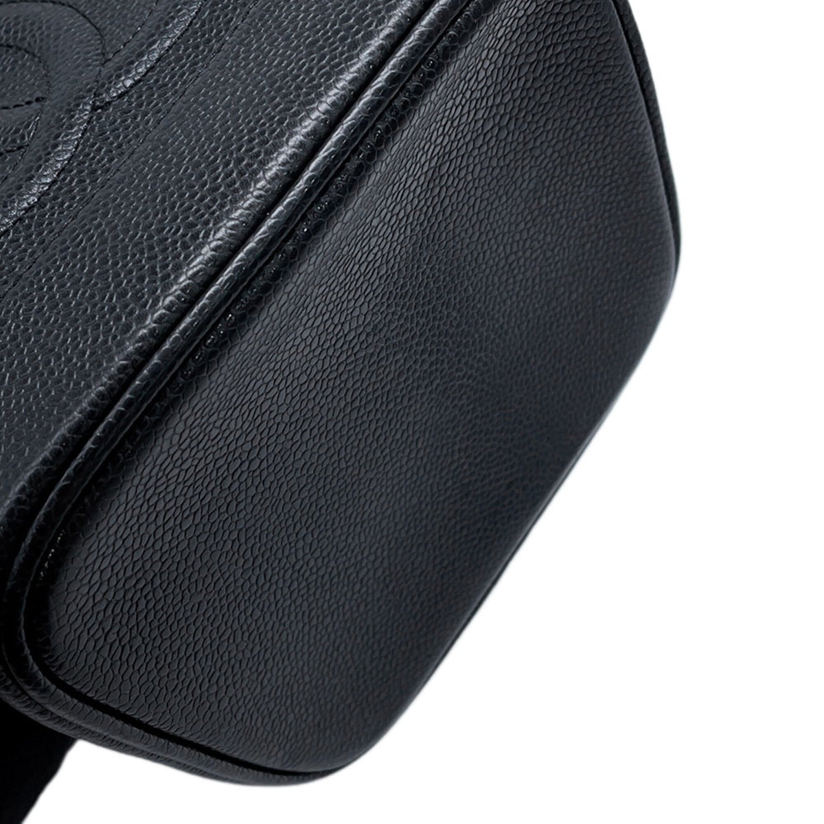 Chanel Black Grained Calfskin Handbag Vanity Bag (Pre-Owned)