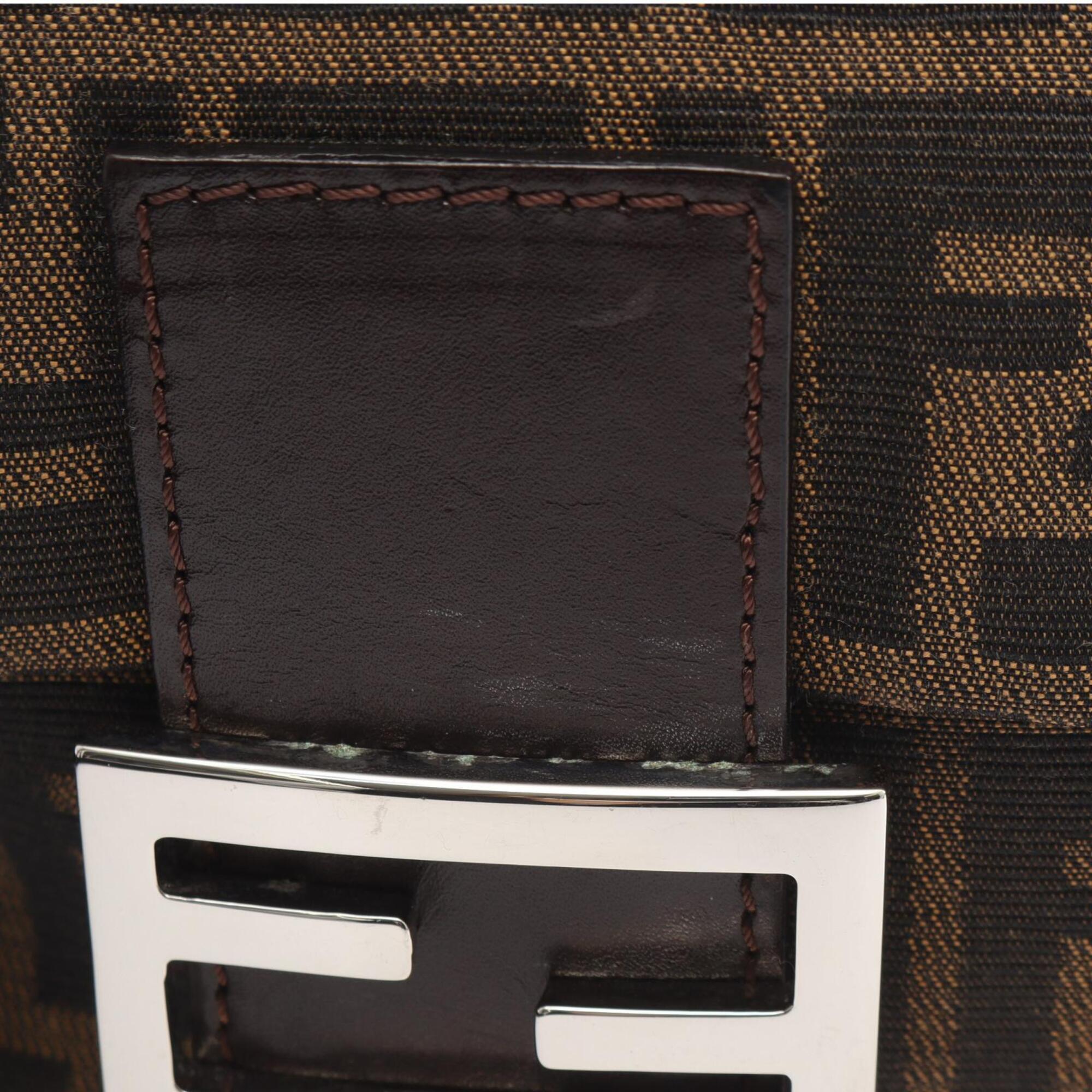 Fendi Brown Canvas Leather Handbag (Pre-Owned)