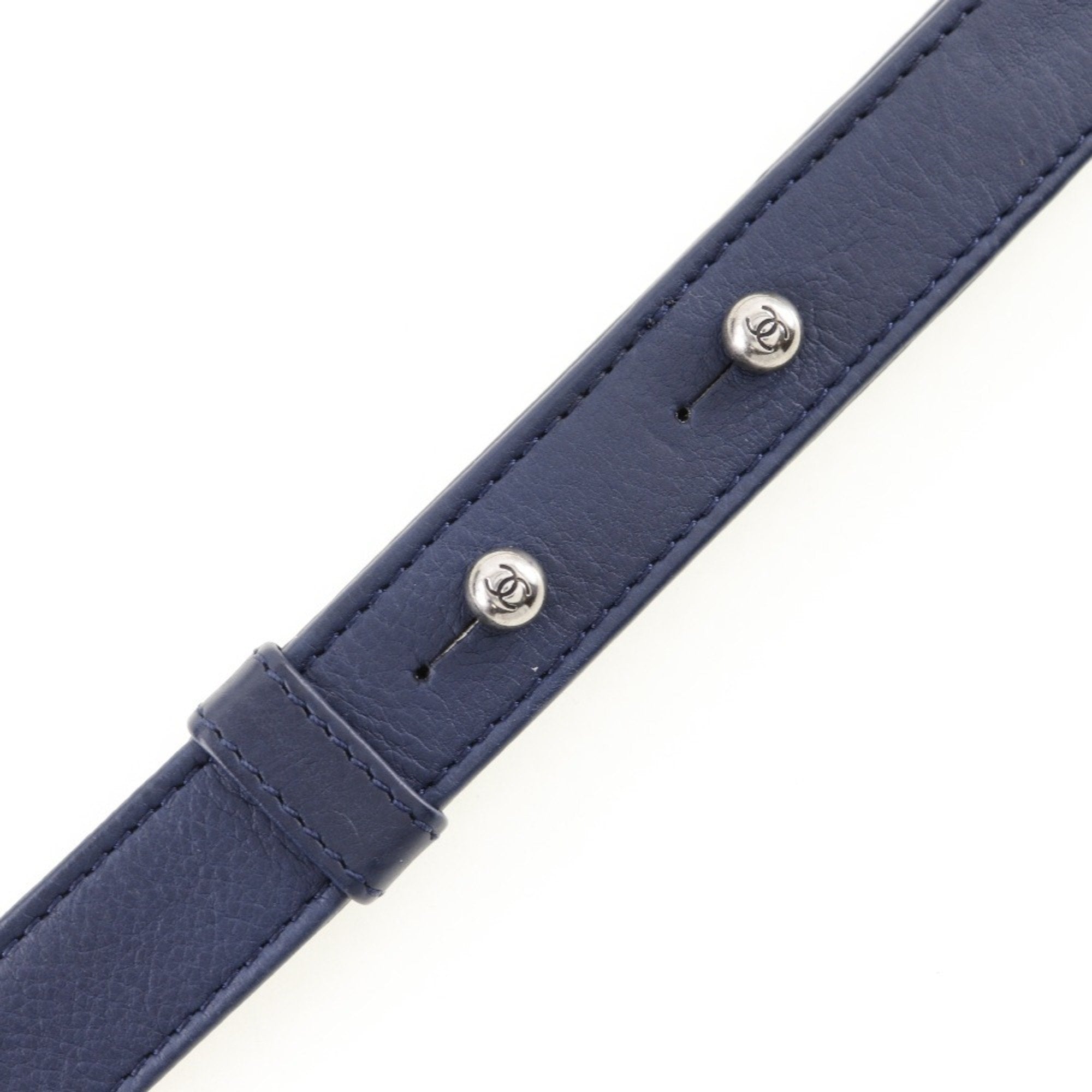 Chanel Navy Leather Shoulder Bag (Pre-Owned)