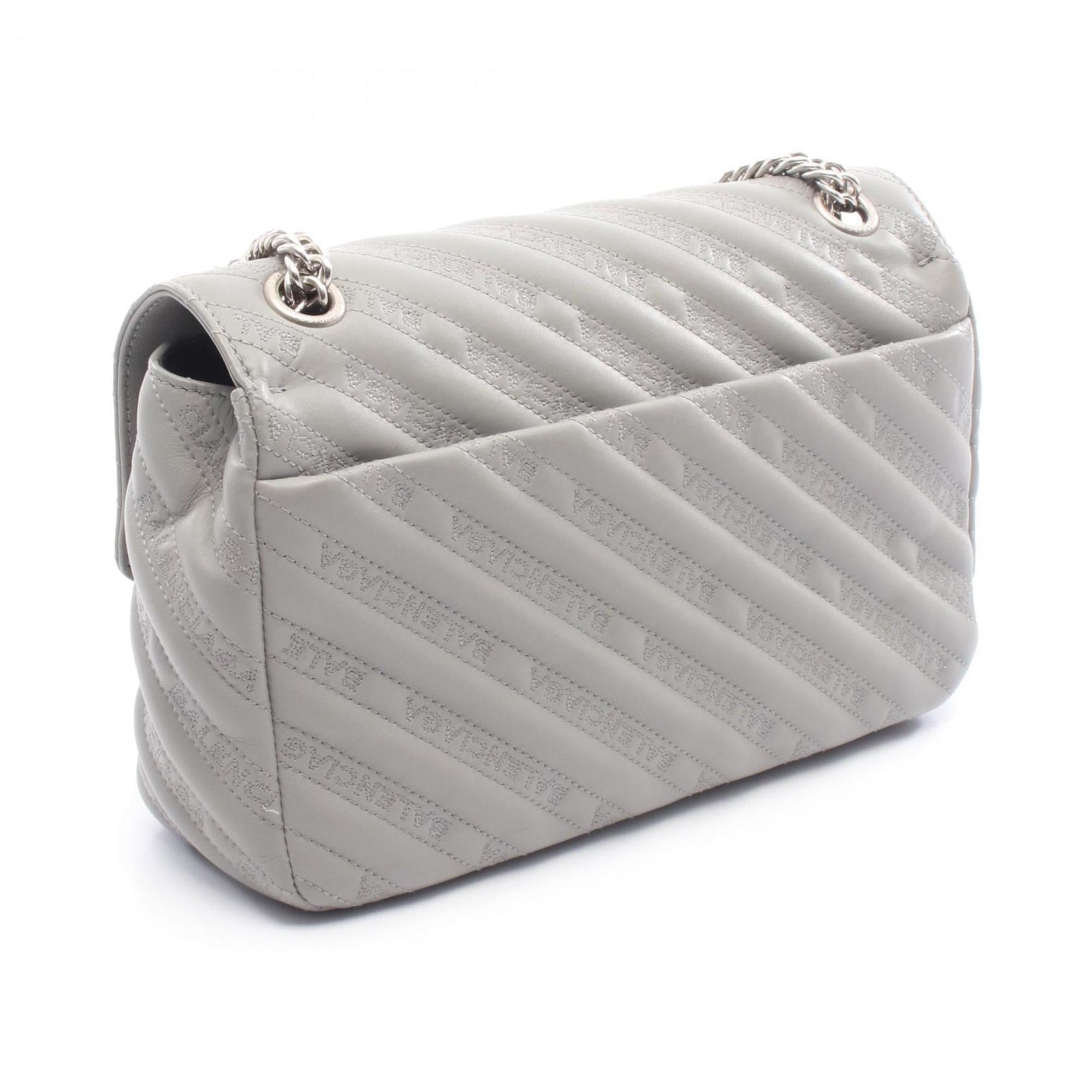 Balenciaga Gray Leather Shoulder Bag (Pre-Owned)
