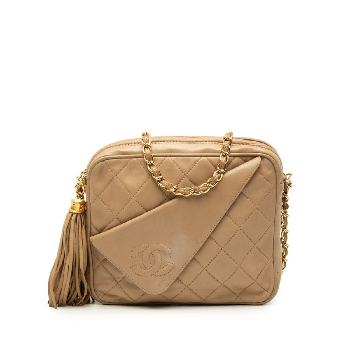 Chanel Beige Leather Shoulder Bag (Pre-Owned)