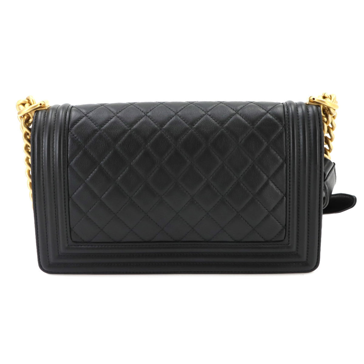 Chanel Black Leather Handbag Shoulder Bag (Pre-Owned)