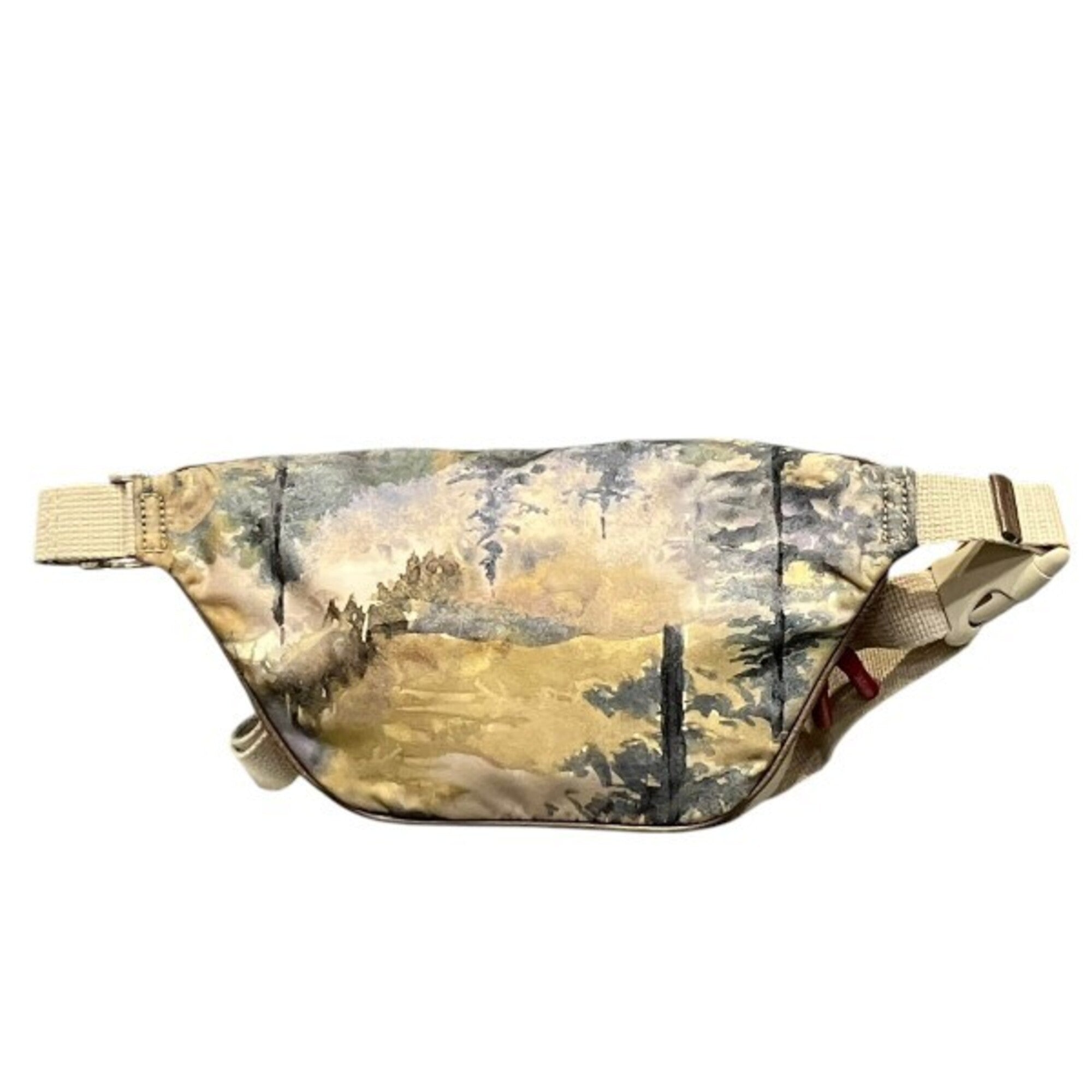 Gucci Beige Green Nylon Leather Fanny Pack (Pre-Owned)