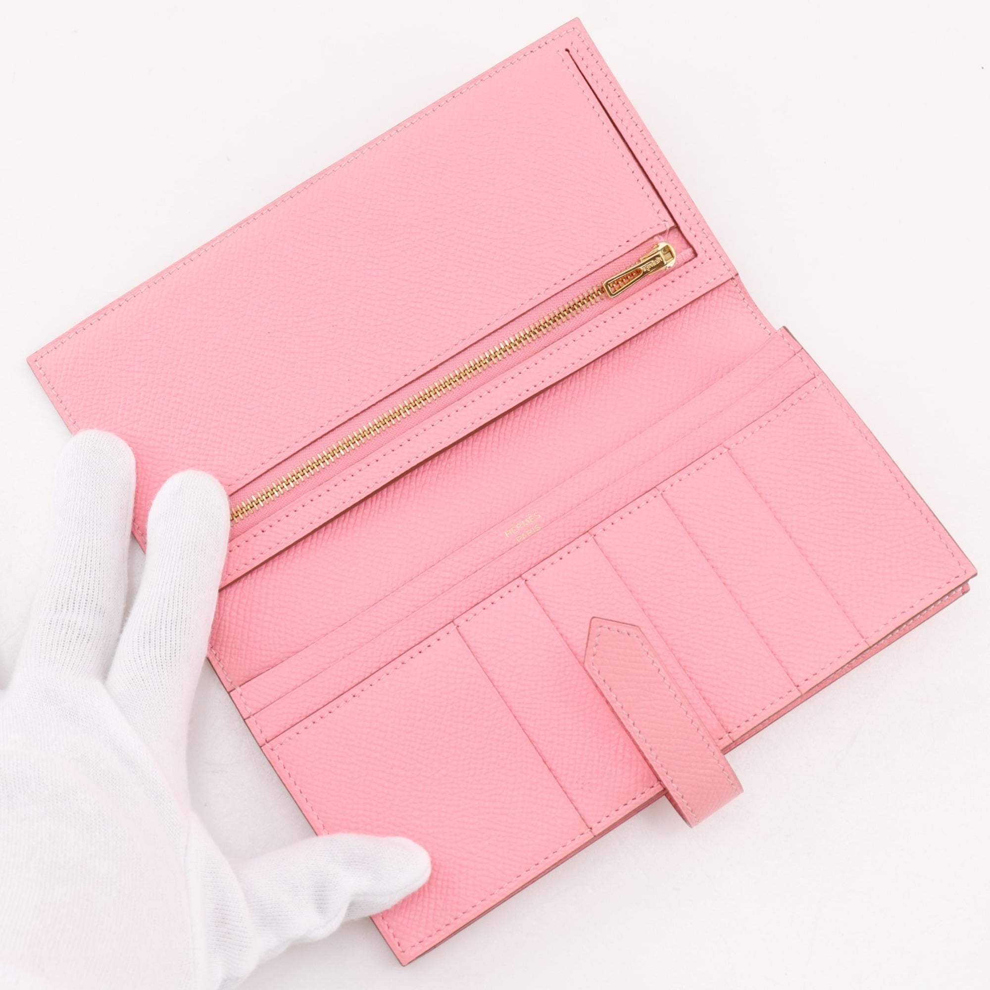 Hermes Pink Rose Confetti Epsom Leather Long Wallet (Bi-Fold) (Pre-Owned)