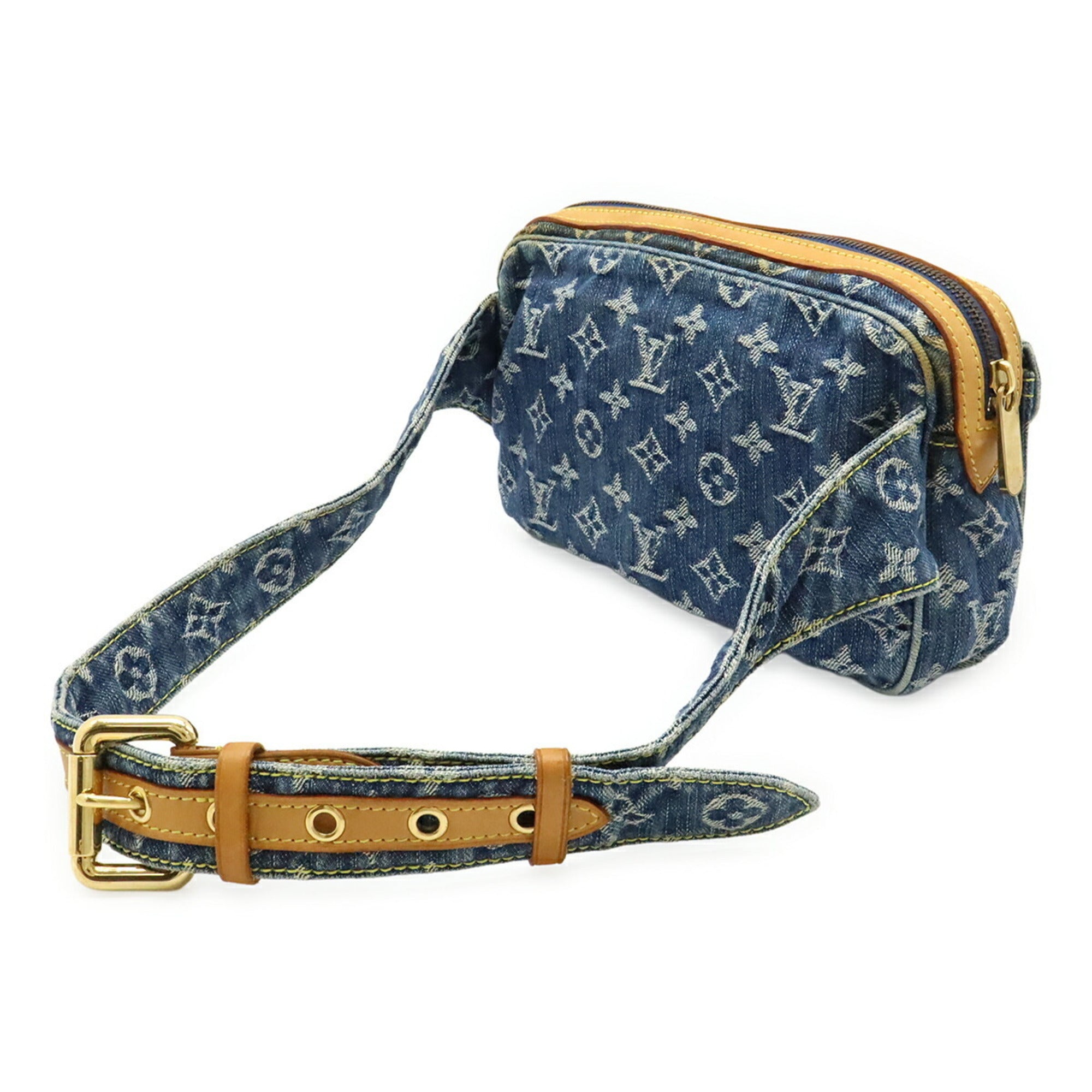 Louis Vuitton Blue Monogram Denim Fanny Pack Shoulder Bag (Pre-Owned)