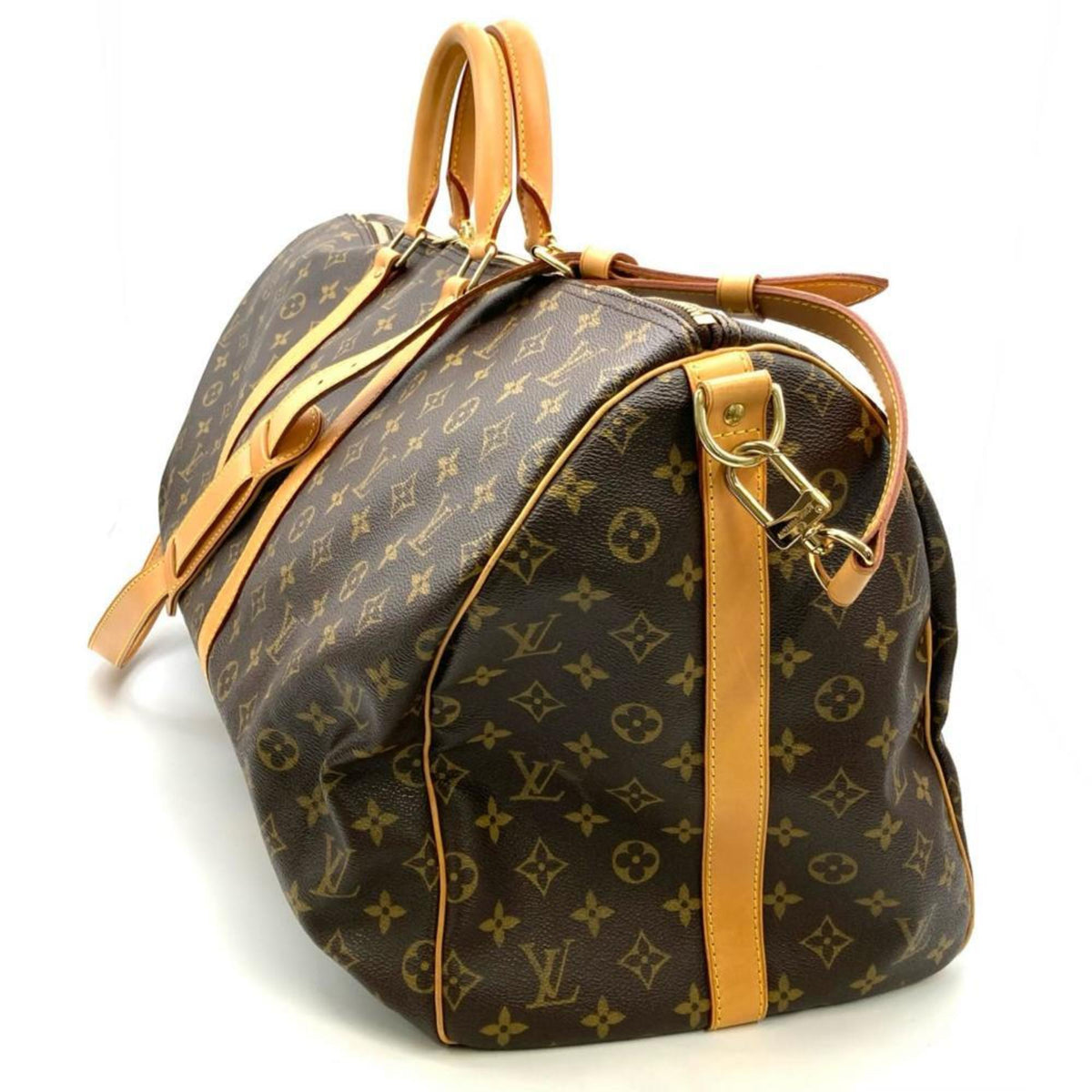 Louis Vuitton Monogram Brown Monogram Leather Boston Bag (Pre-Owned)