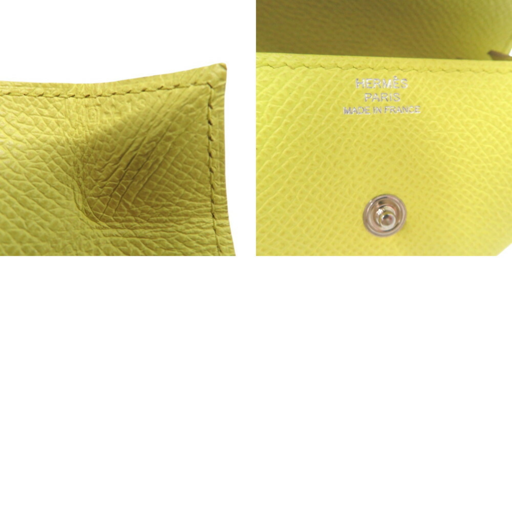 Hermes Lime Epsom Leather Coin Purse/Coin Case (Pre-Owned)