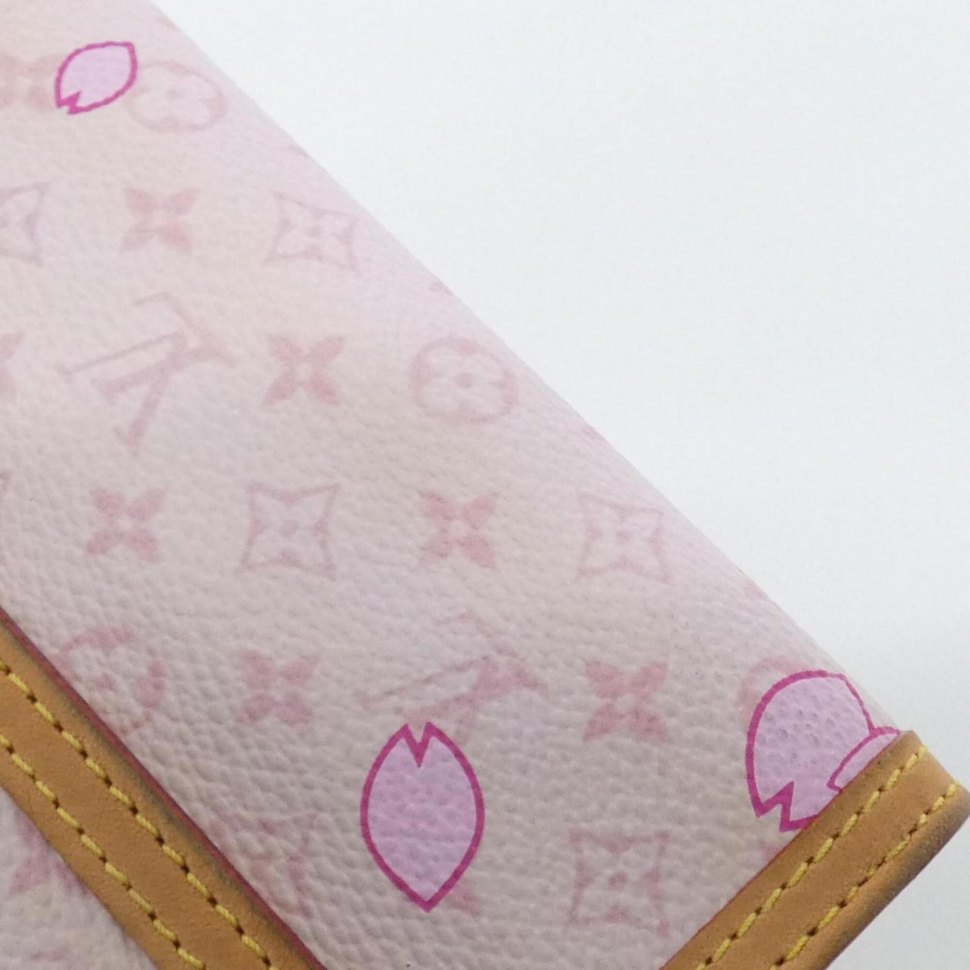 Louis Vuitton Rose Coated Canvas Long Wallet (Tri-Fold) (Pre-Owned)