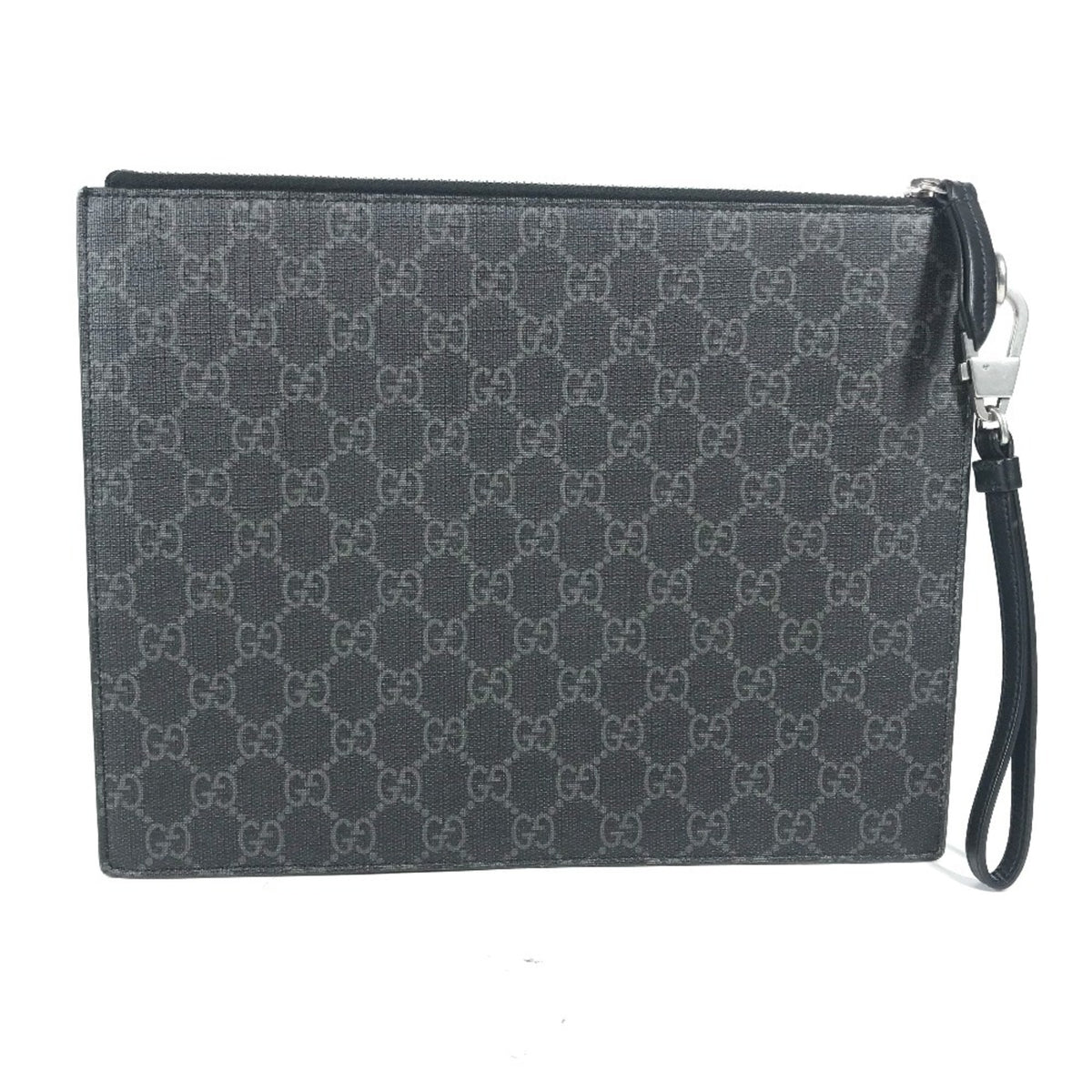 Gucci Black Multi-Color Gg Supreme Clutch Bag Pouch (Pre-Owned)