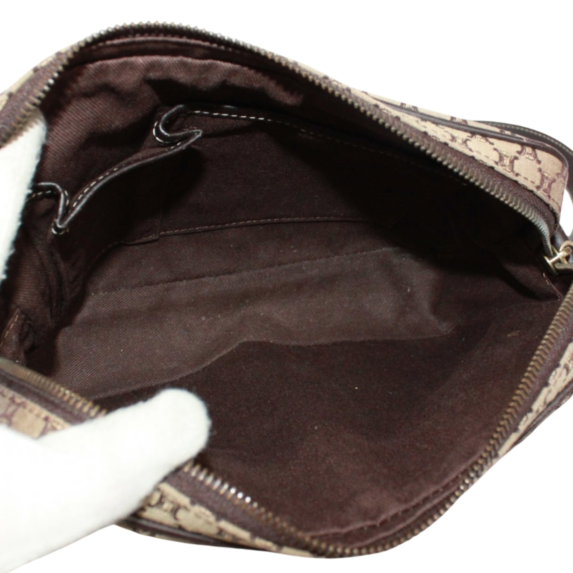 Celine Brown Canvas Leather Shoulder Bag (Pre-Owned)