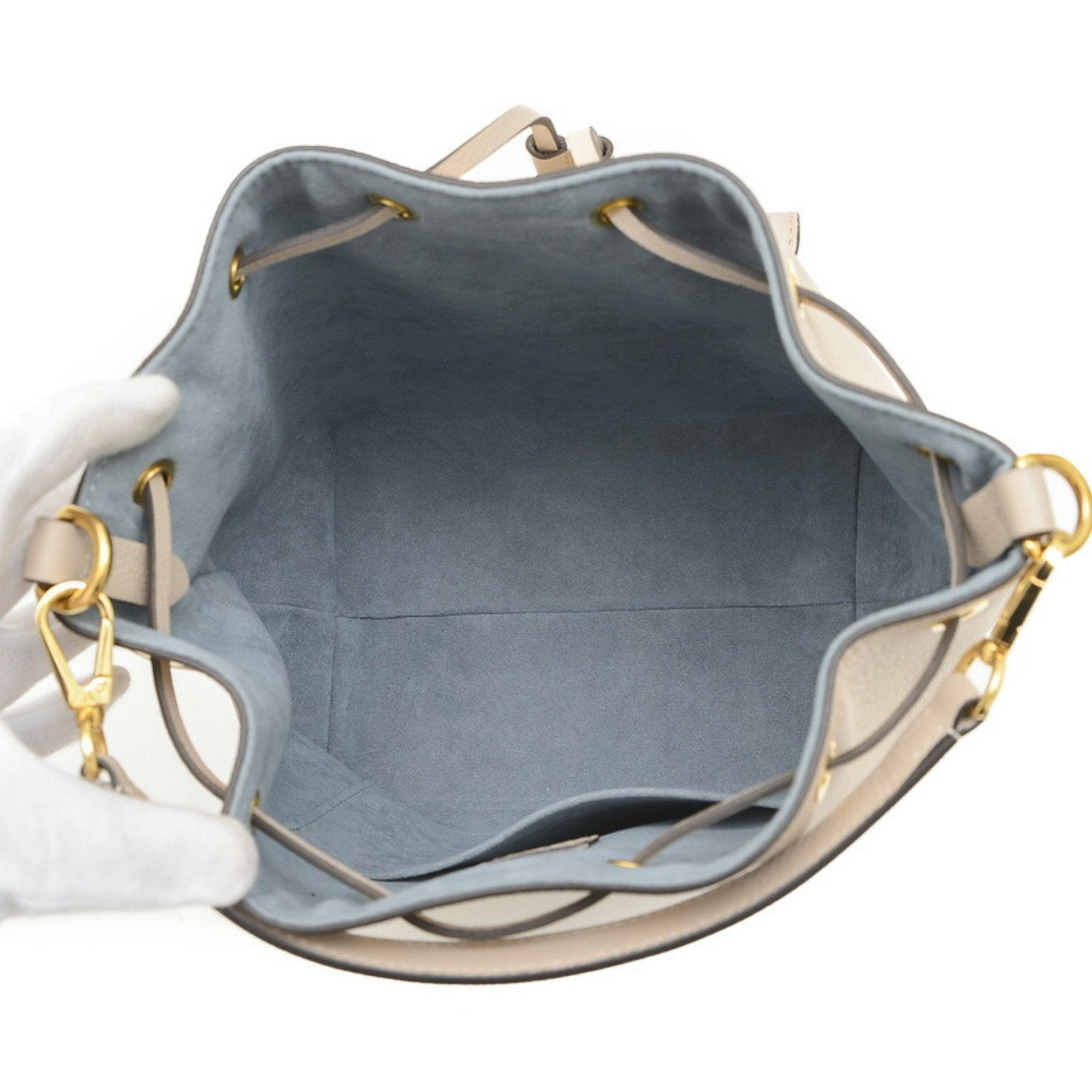 Louis Vuitton Beige Grayish Leather Handbag Shoulder Bag (Pre-Owned)