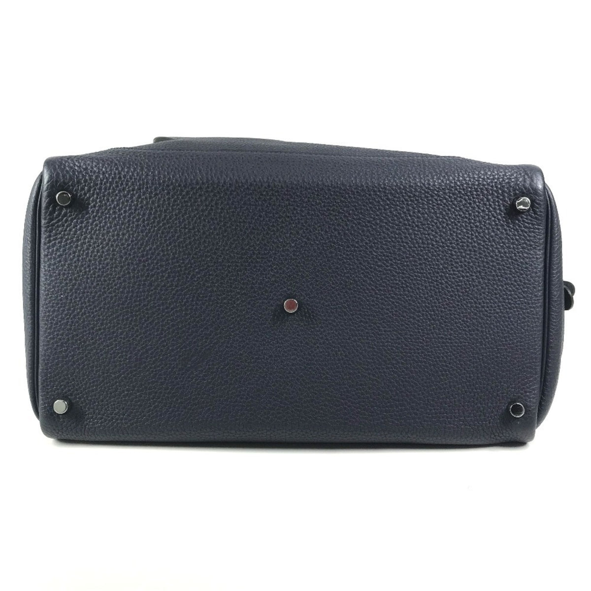 Hermes Navy Togo Leather Boston Bag Handbag Shoulder Bag (Pre-Owned)