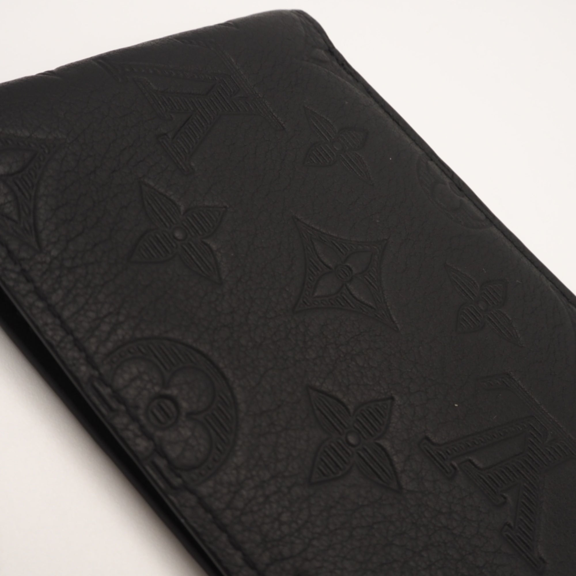 Louis Vuitton Monogram Shadow Black Leather Wallet (Bi-Fold) (Pre-Owned)