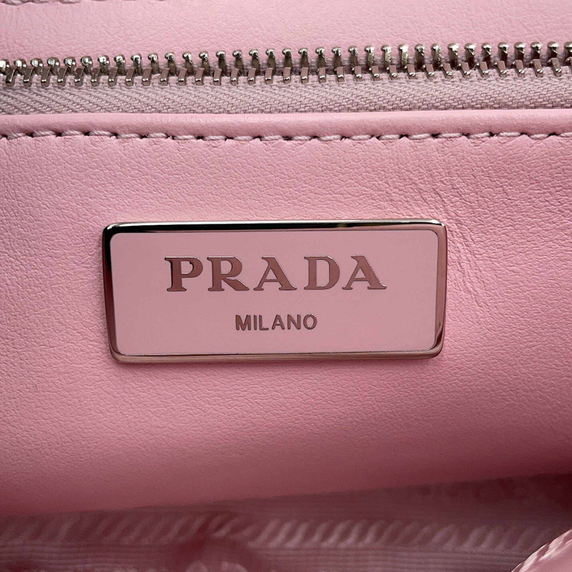 Prada Pink Nylon Handbag Pouch Shoulder Bag (Pre-Owned)