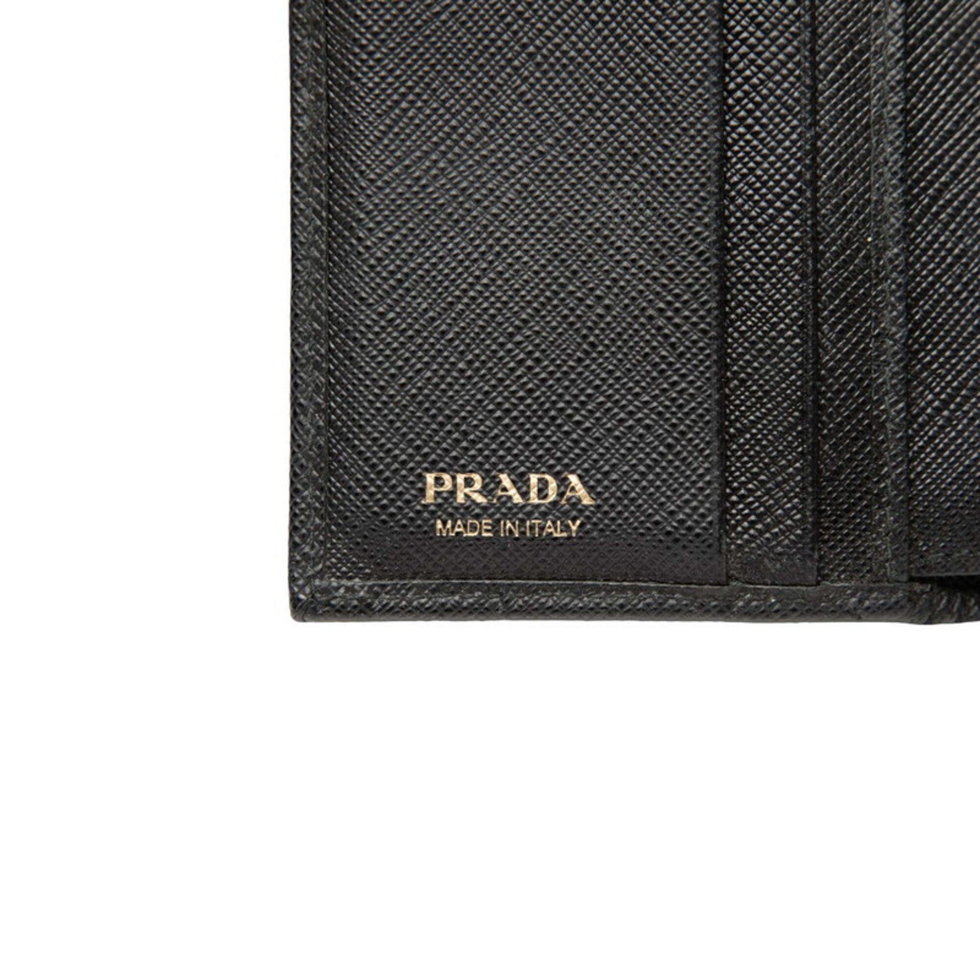Prada Black Leather Wallet (Tri-Fold) (Pre-Owned)