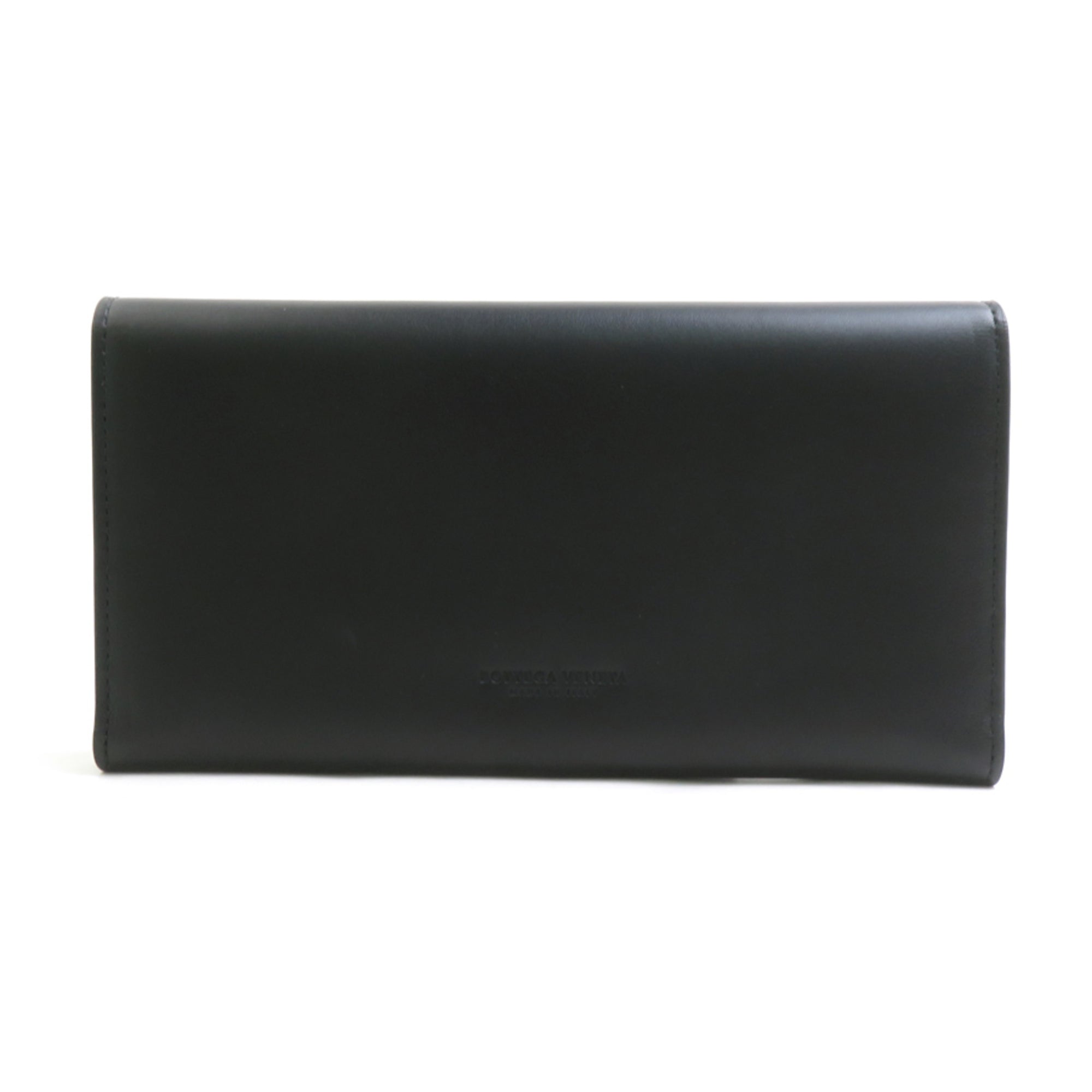 Bottega Veneta Black Leather Long Wallet (Bi-Fold) (Pre-Owned)