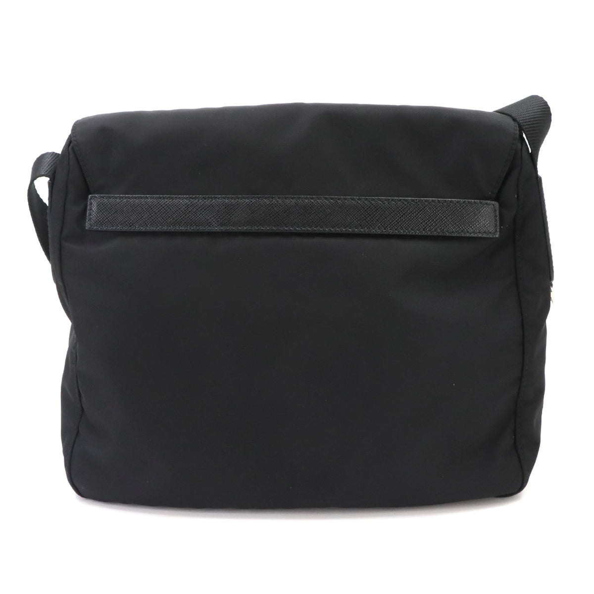 Prada Nero Nylon Saffiano Triangle Leather Shoulder Bag (Pre-Owned)