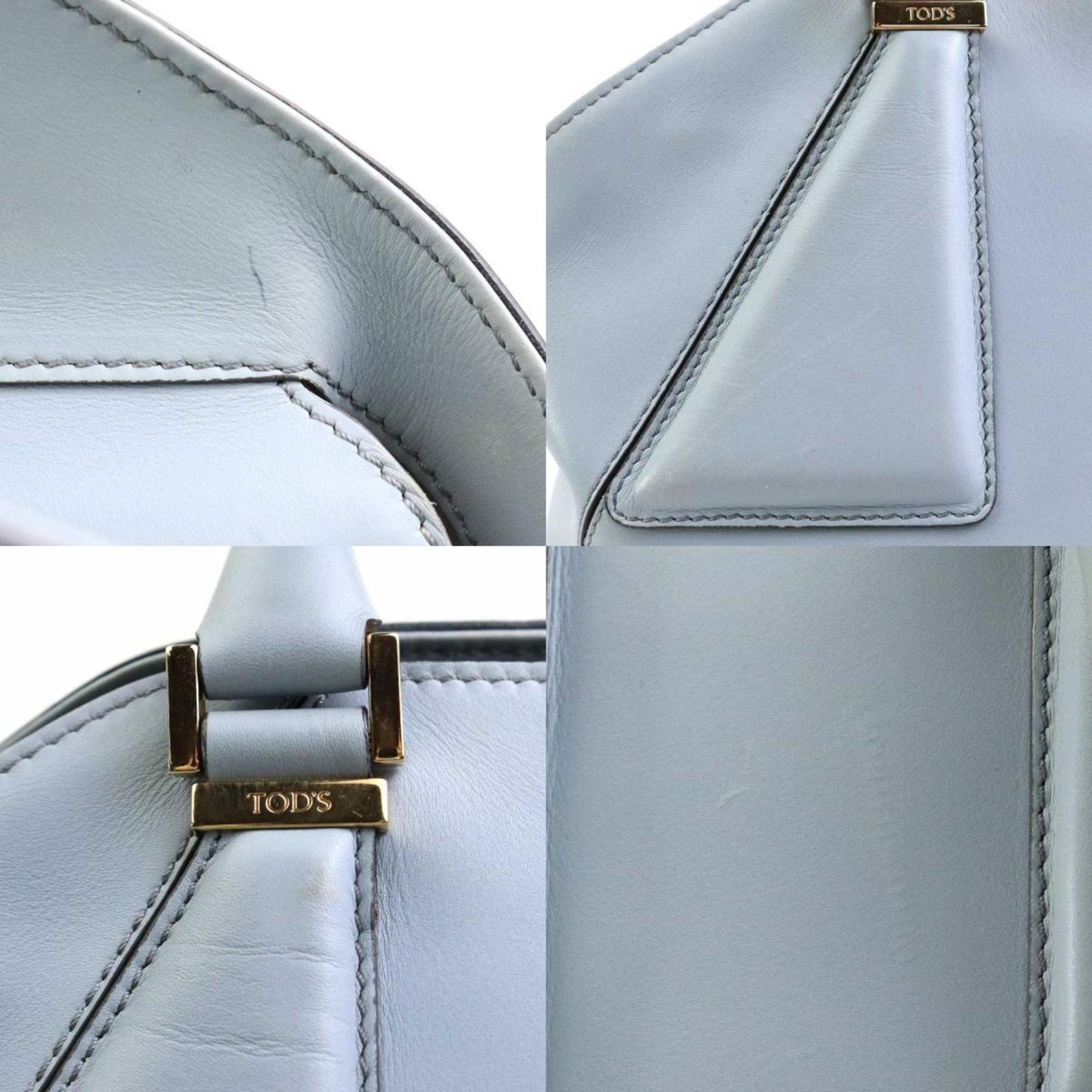 Tod's Light Blue Leather Handbag (Pre-Owned)