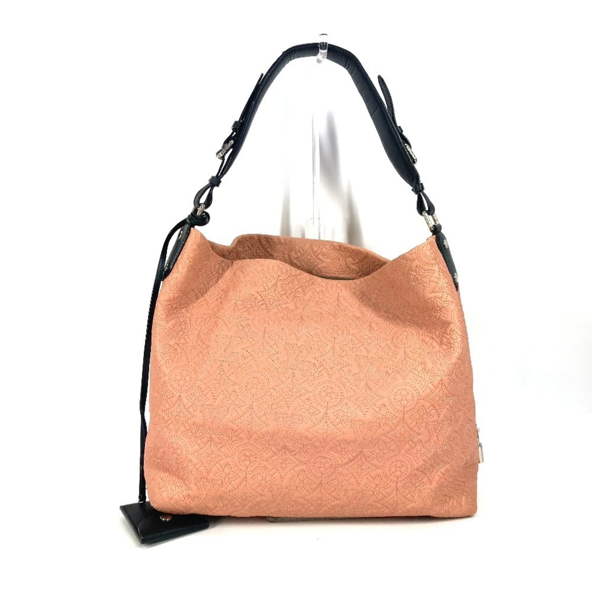 Louis Vuitton Black Pink Leather Shoulder Bag Tote Bag (Pre-Owned)