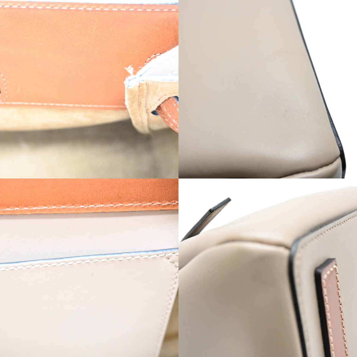 Loewe Beige Grayish Leather Shoulder Bag (Pre-Owned)