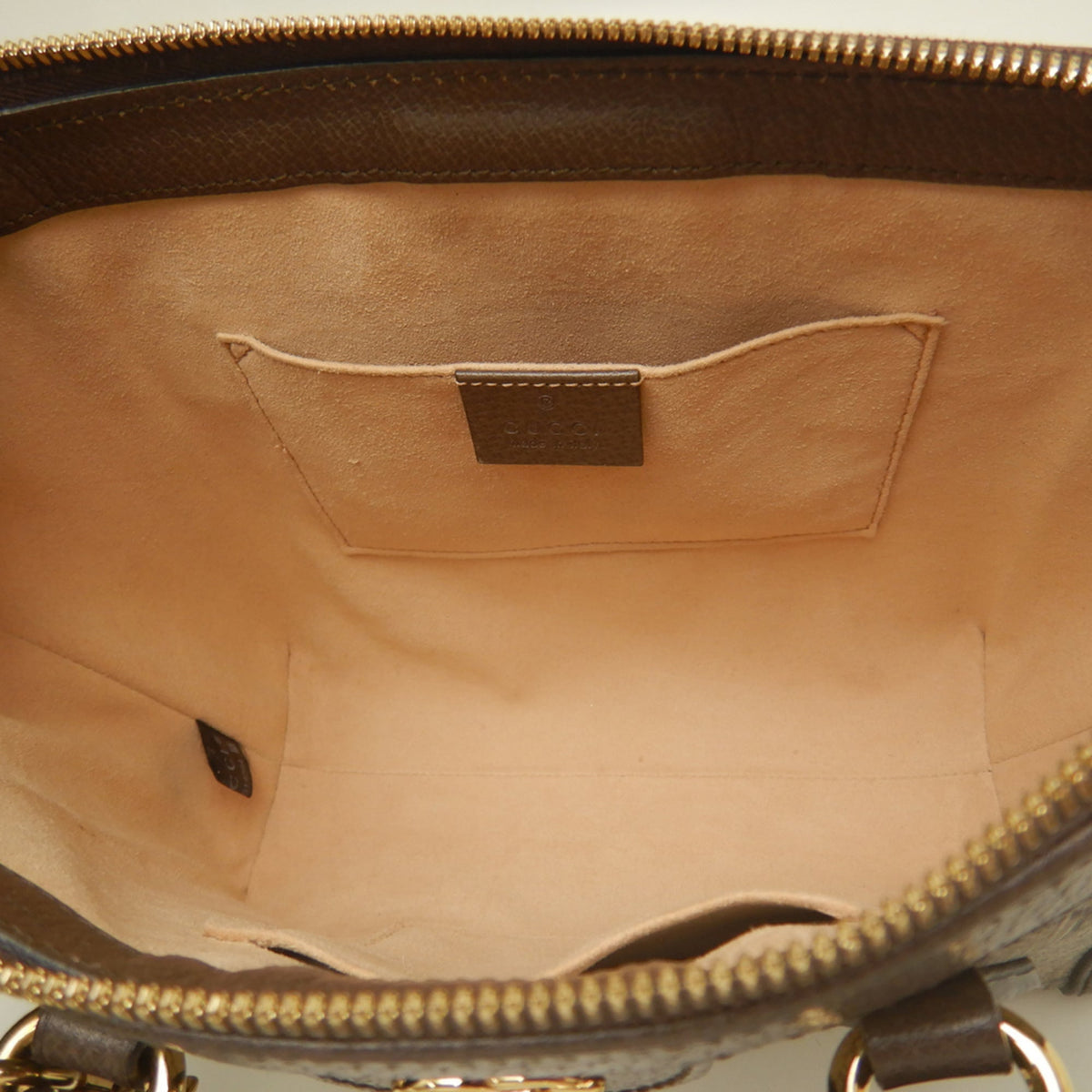 Gucci Beige Brown Gg Supreme Leather Handbag (Pre-Owned)