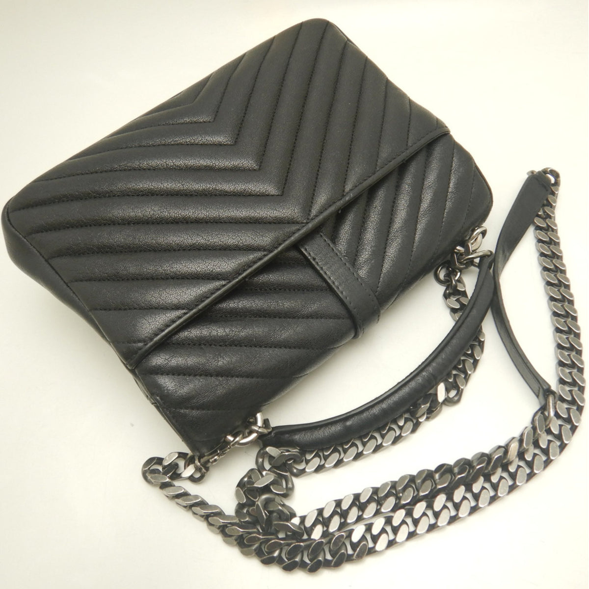 Yves Saint Laurent Black Leather School Bag Shoulder Bag (Pre-Owned)