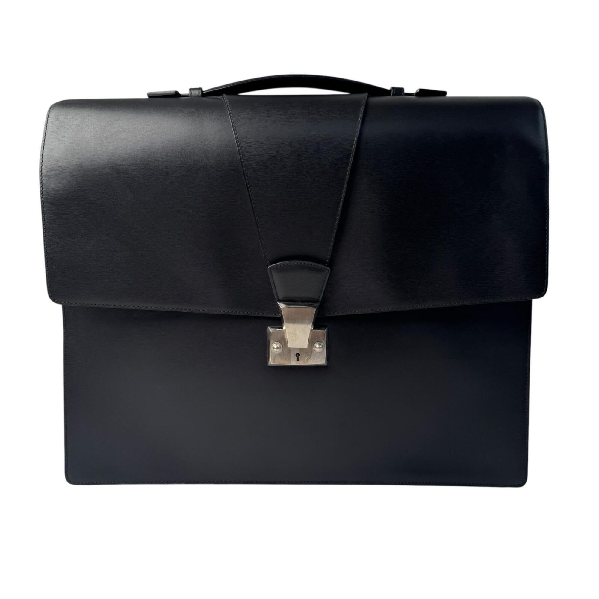 Cartier Black Leather Briefcase (Pre-Owned)