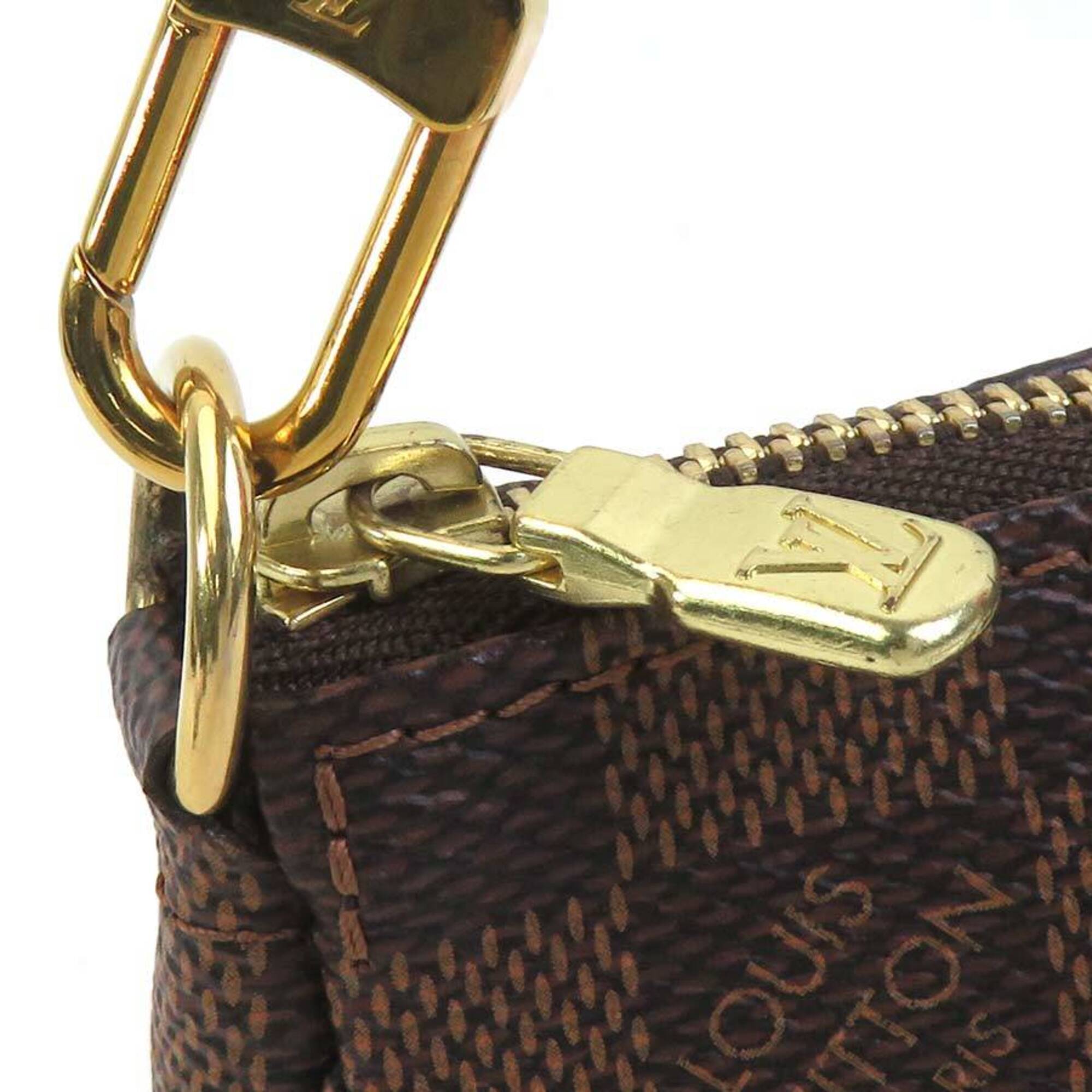 Louis Vuitton Brown Damier Canvas Multi-Color Damier Canvas Handbag Pochette Pouch Shoulder Bag (Pre-Owned)