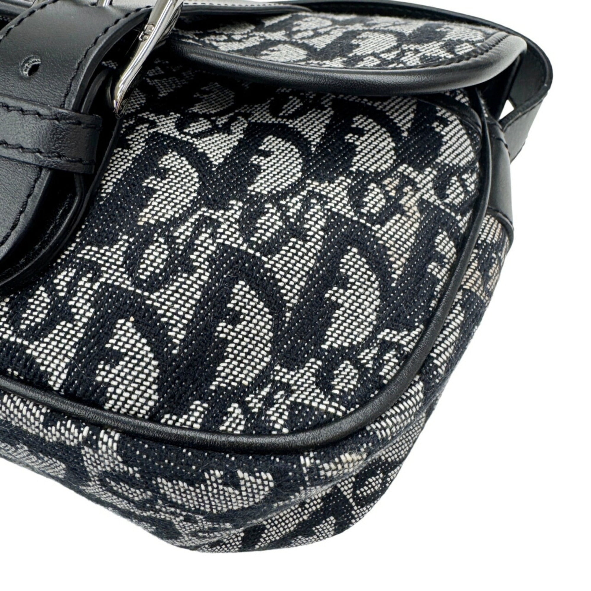 Christian Dior Trotter Black Canvas Shoulder Bag (Pre-Owned)