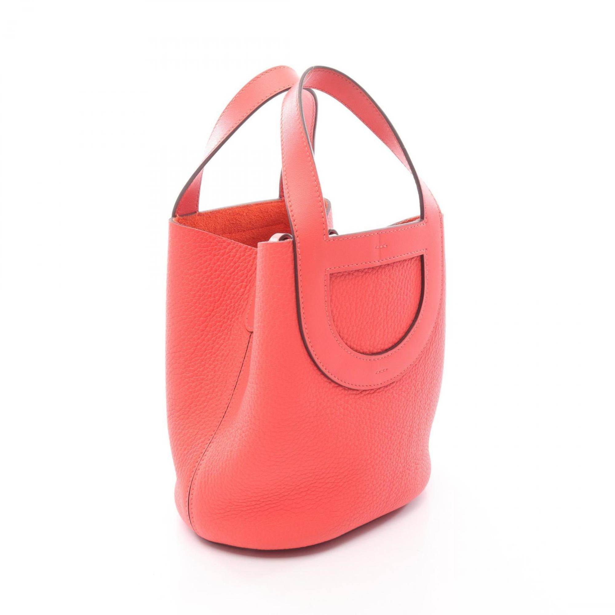 Hermes Red Color Taurillon Clemence Leather Handbag (Pre-Owned)