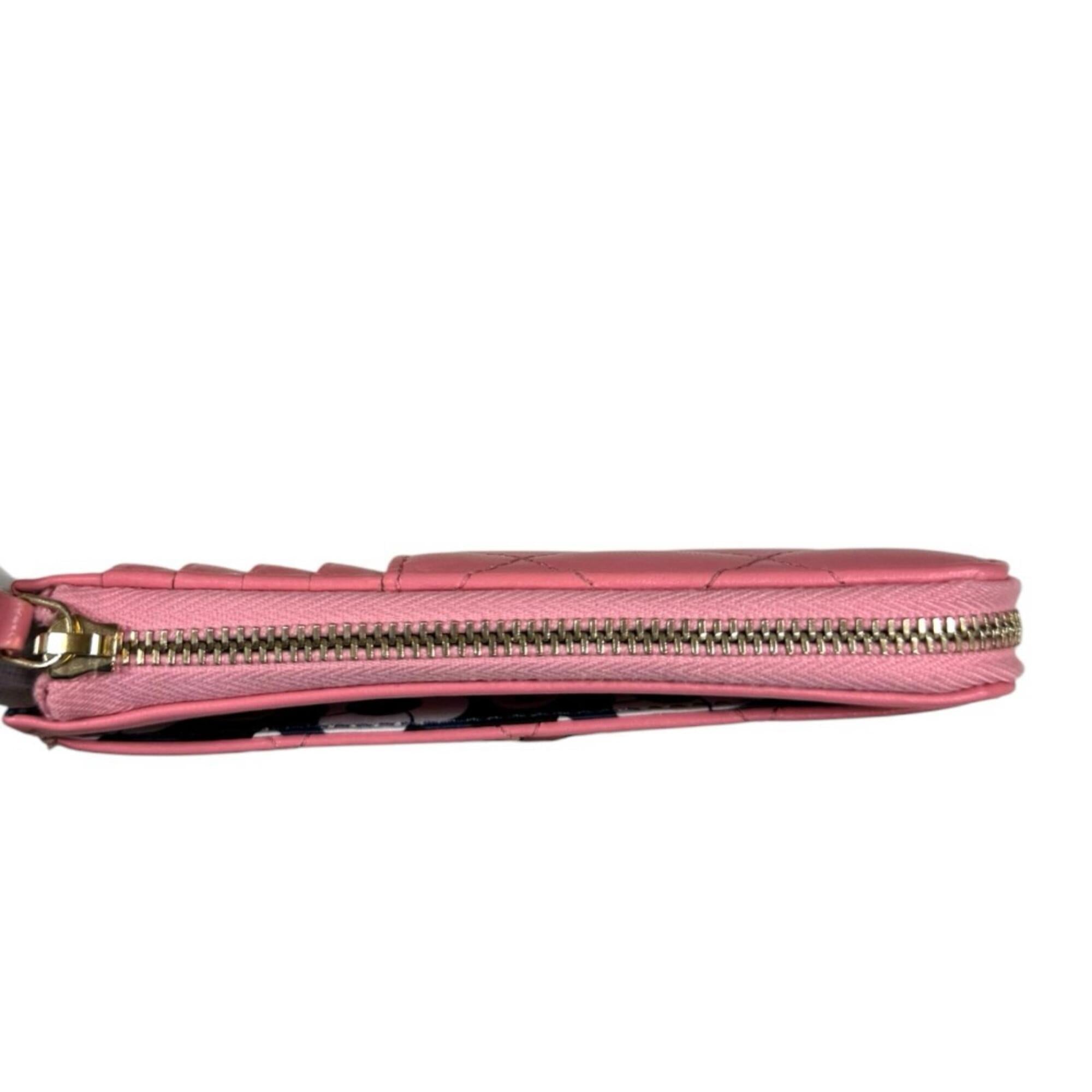 Chanel Matelasse Pink Leather Coin Purse/Coin Case (Pre-Owned)
