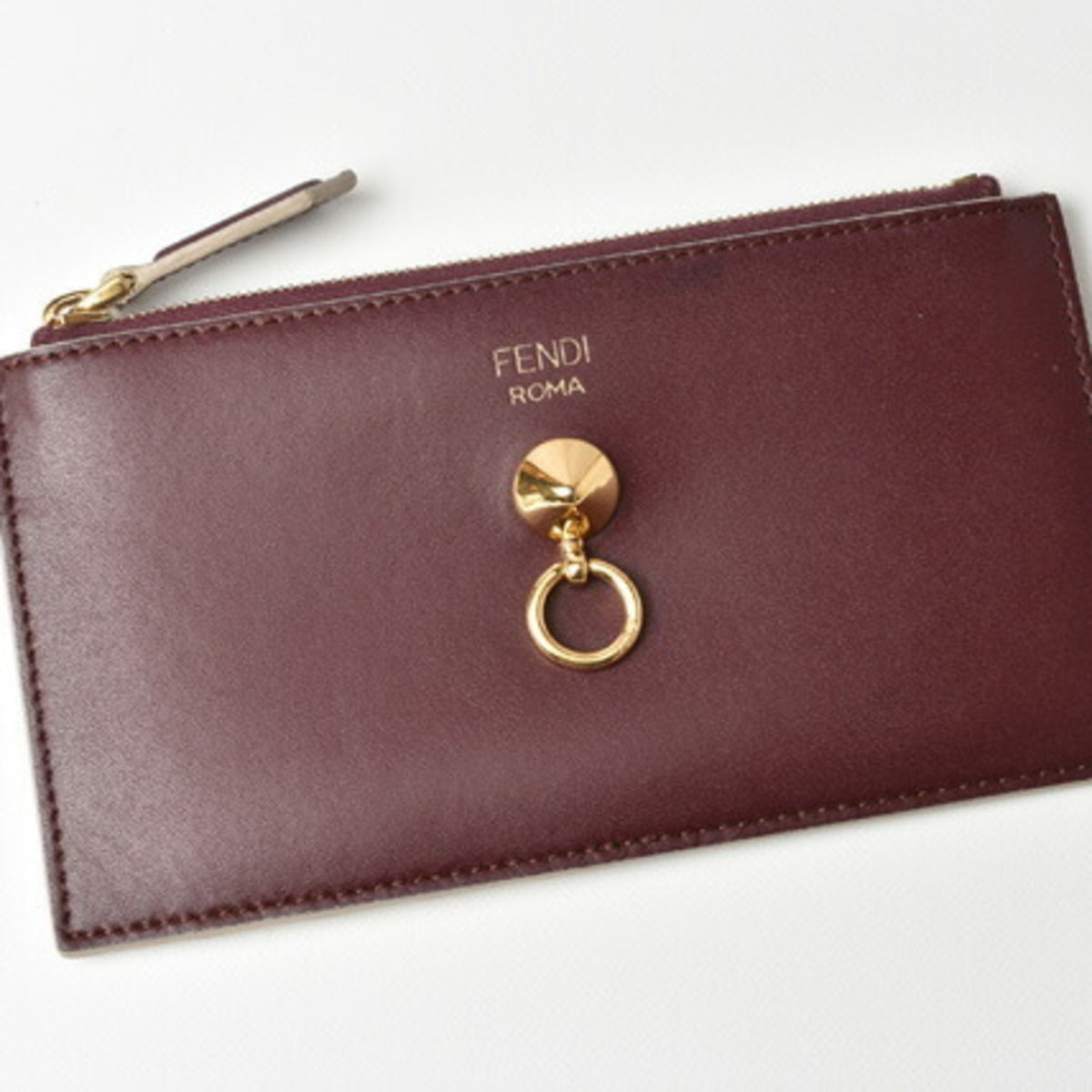Fendi Brown Leather Coin Purse/Coin Case (Pre-Owned)