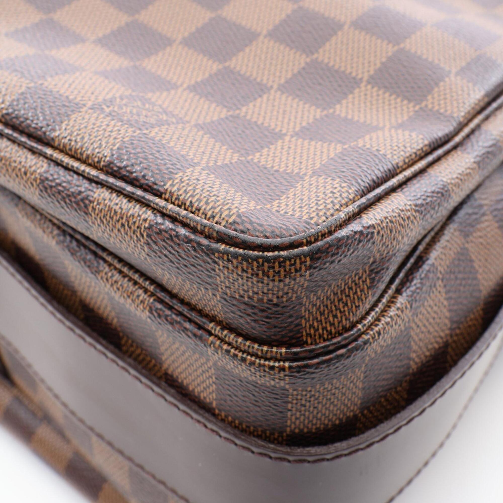 Louis Vuitton Brown Ebene Coated Canvas Leather Handbag Shoulder Bag (Pre-Owned)