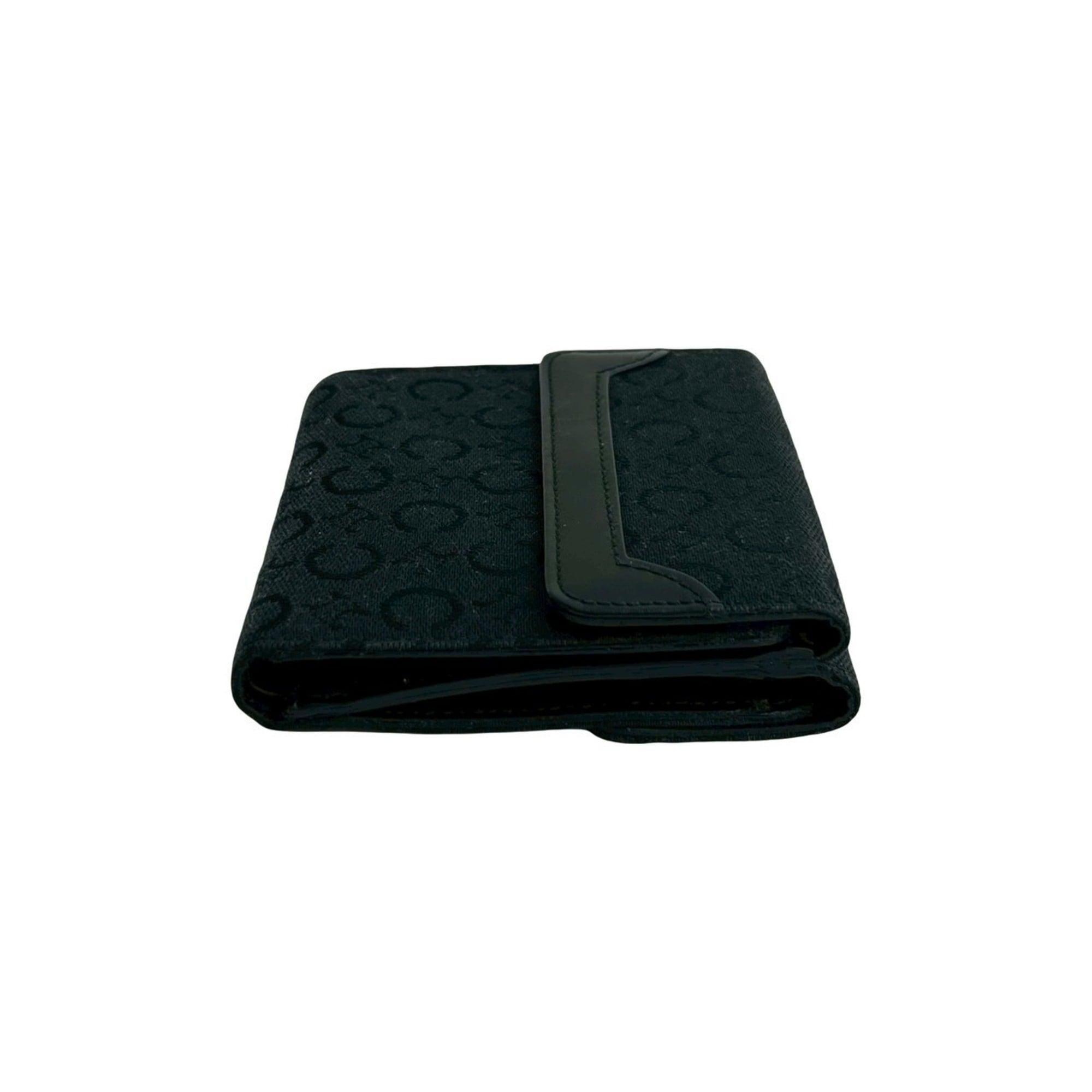 Celine Black Canvas Leather Wallet (Tri-Fold) (Pre-Owned)