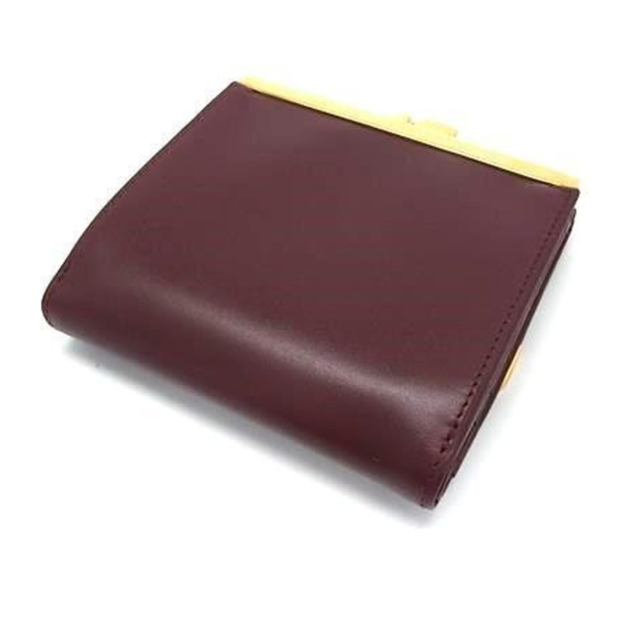 Cartier Bordeaux Leather Wallet (Tri-Fold) (Pre-Owned)