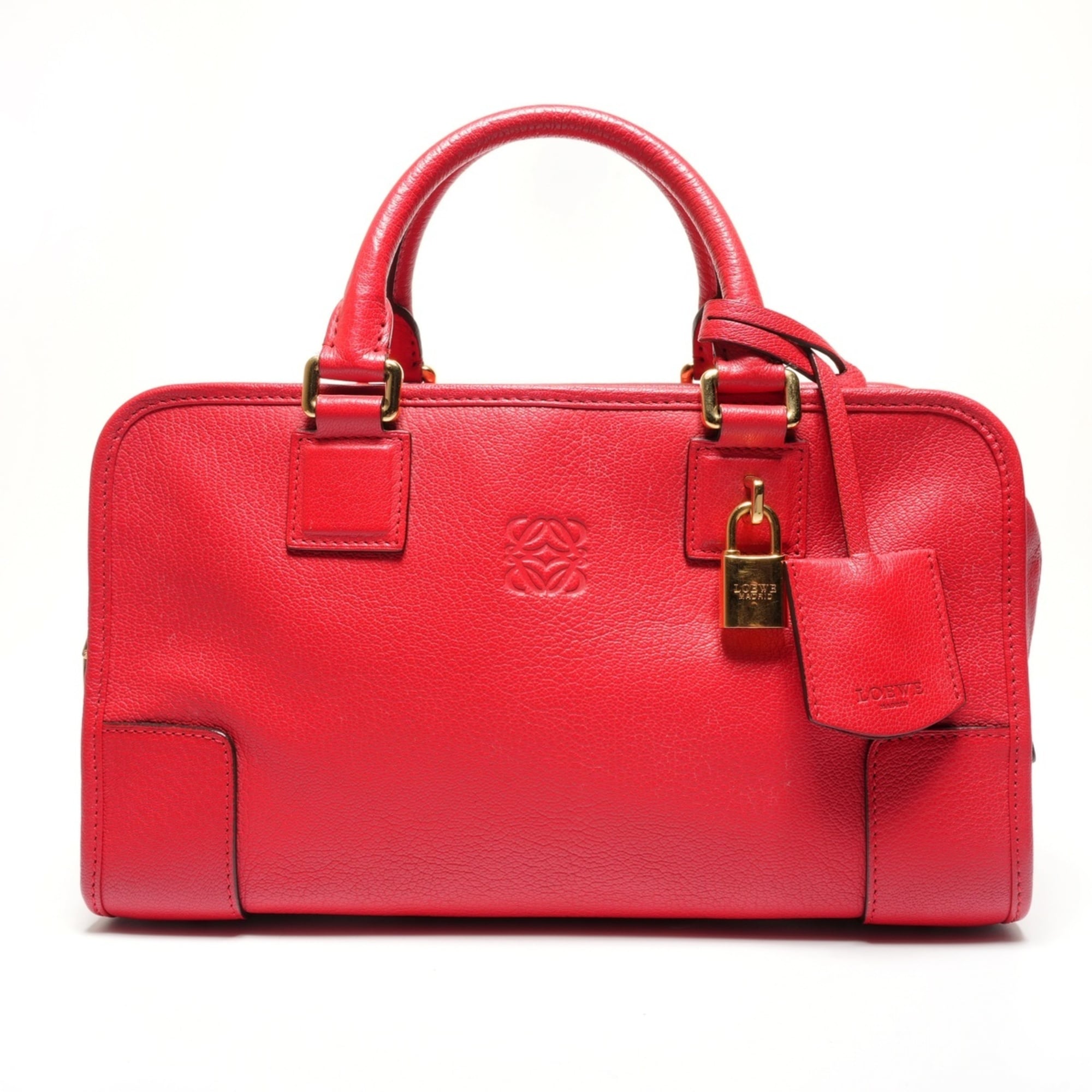 Loewe Amazona Red Color Leather Handbag (Pre-Owned)