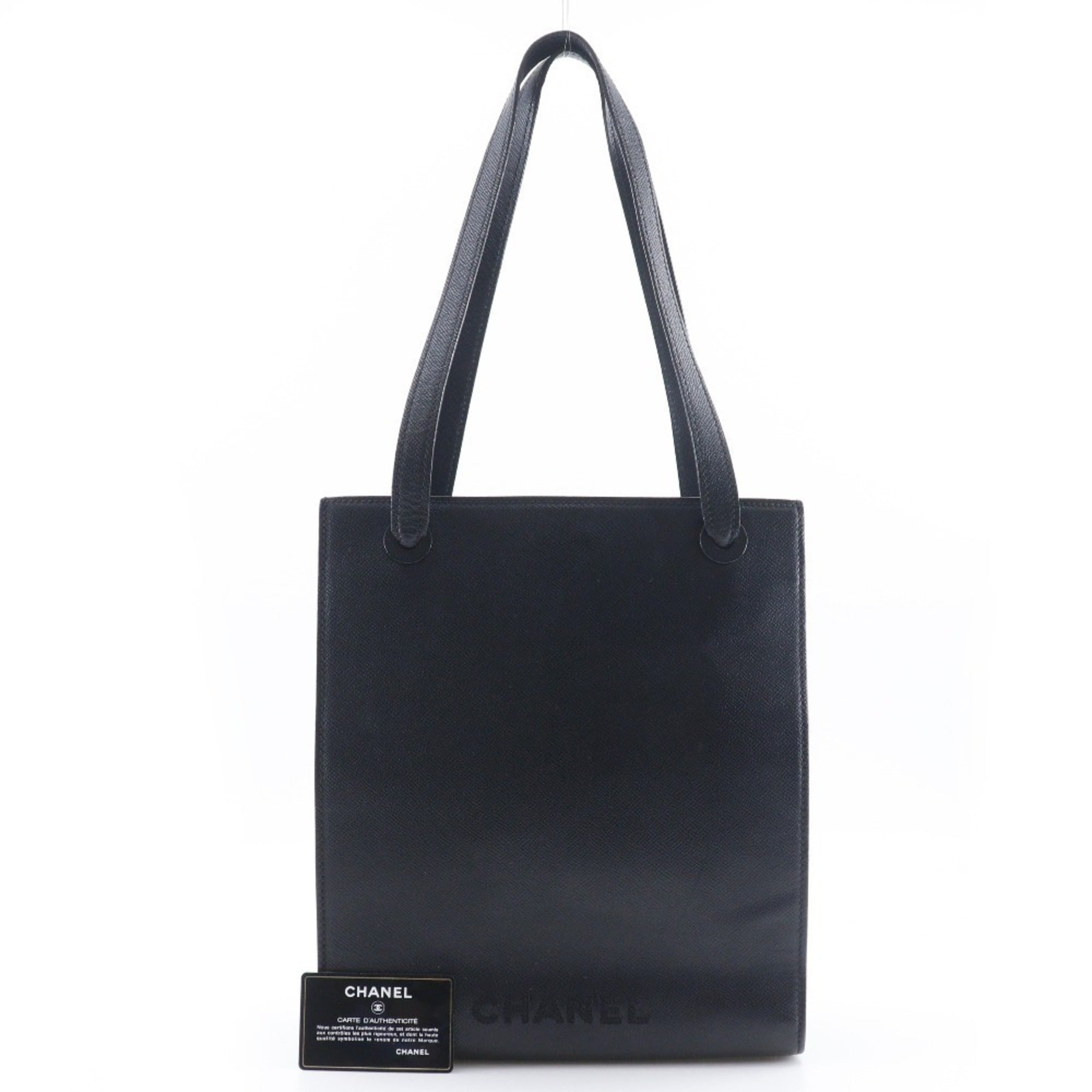 Chanel Black Grained Calfskin Tote Bag (Pre-Owned)
