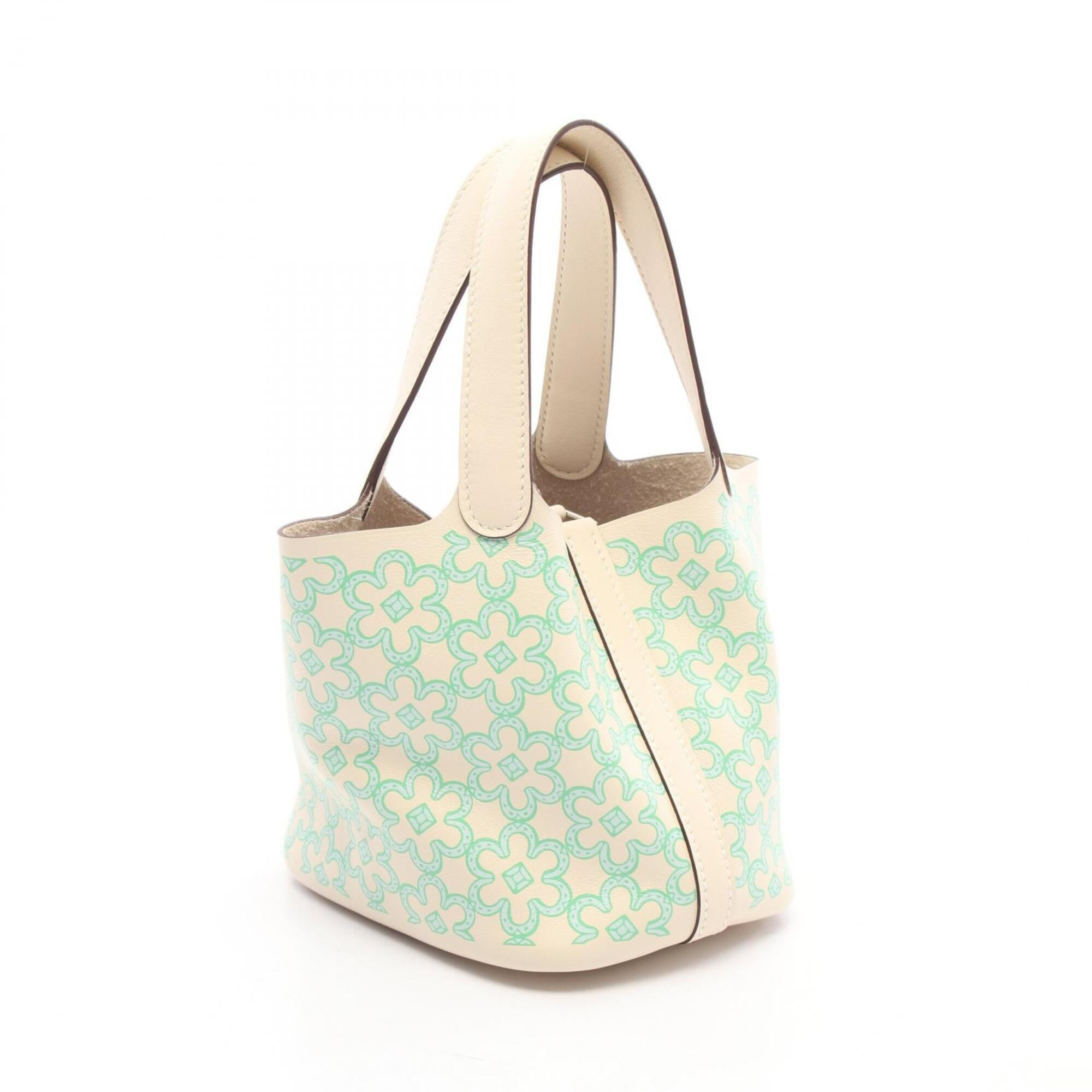 Hermes Green Ivory Swift Leather Handbag (Pre-Owned)