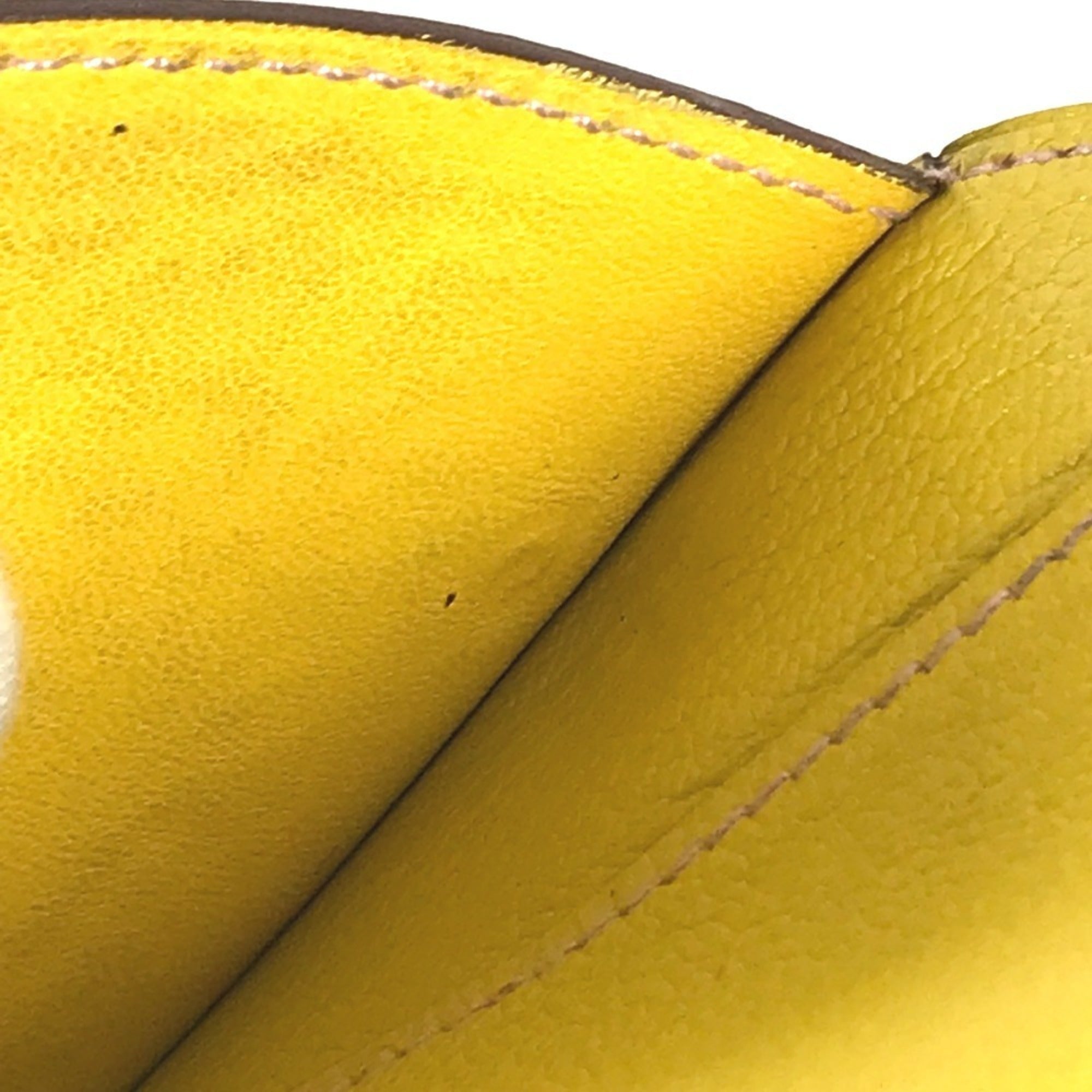 Hermes Yellow Leather Coin Purse/Coin Case (Pre-Owned)