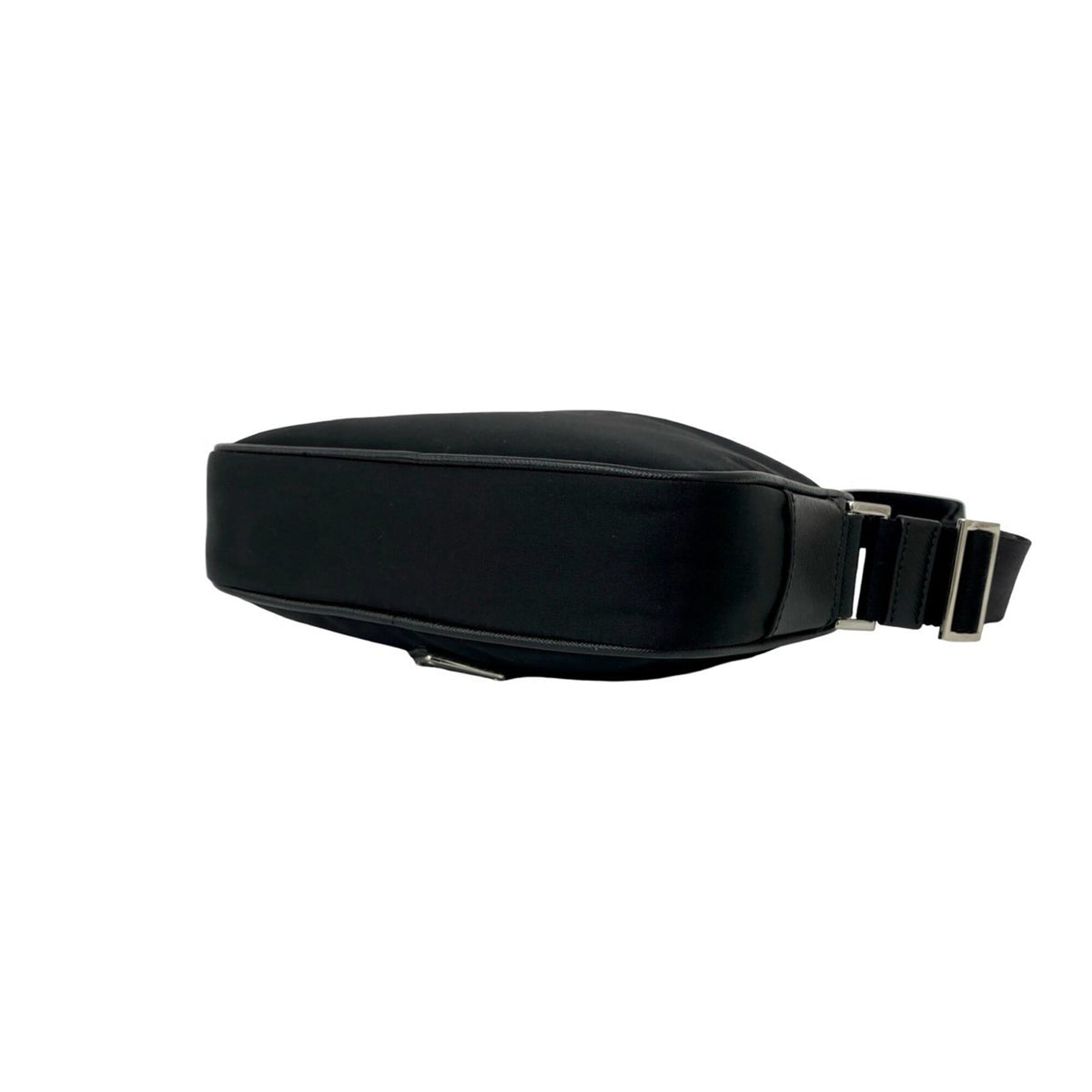 Prada Black Nylon Leather Pochette Shoulder Bag (Pre-Owned)