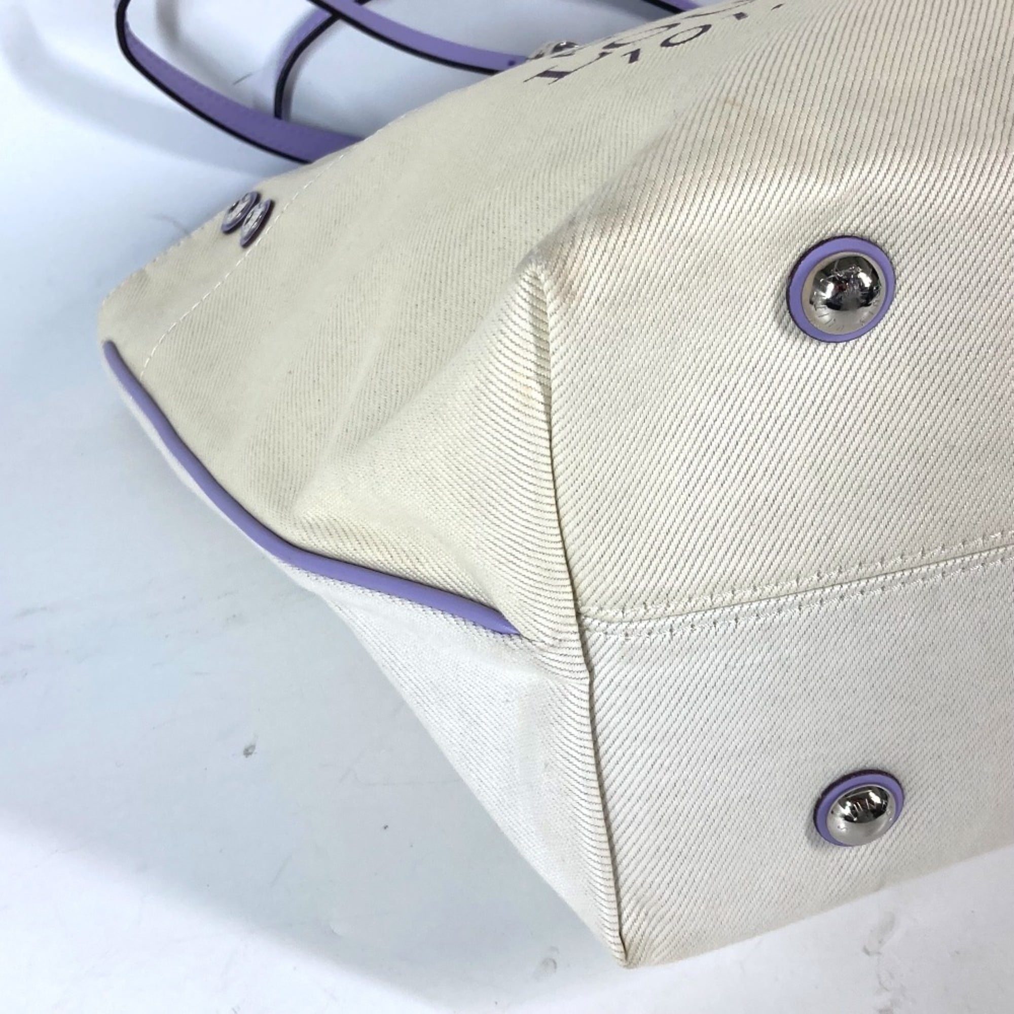 Louis Vuitton Beige Lilac Purple Leather Canvas Shoulder Bag (Pre-Owned)