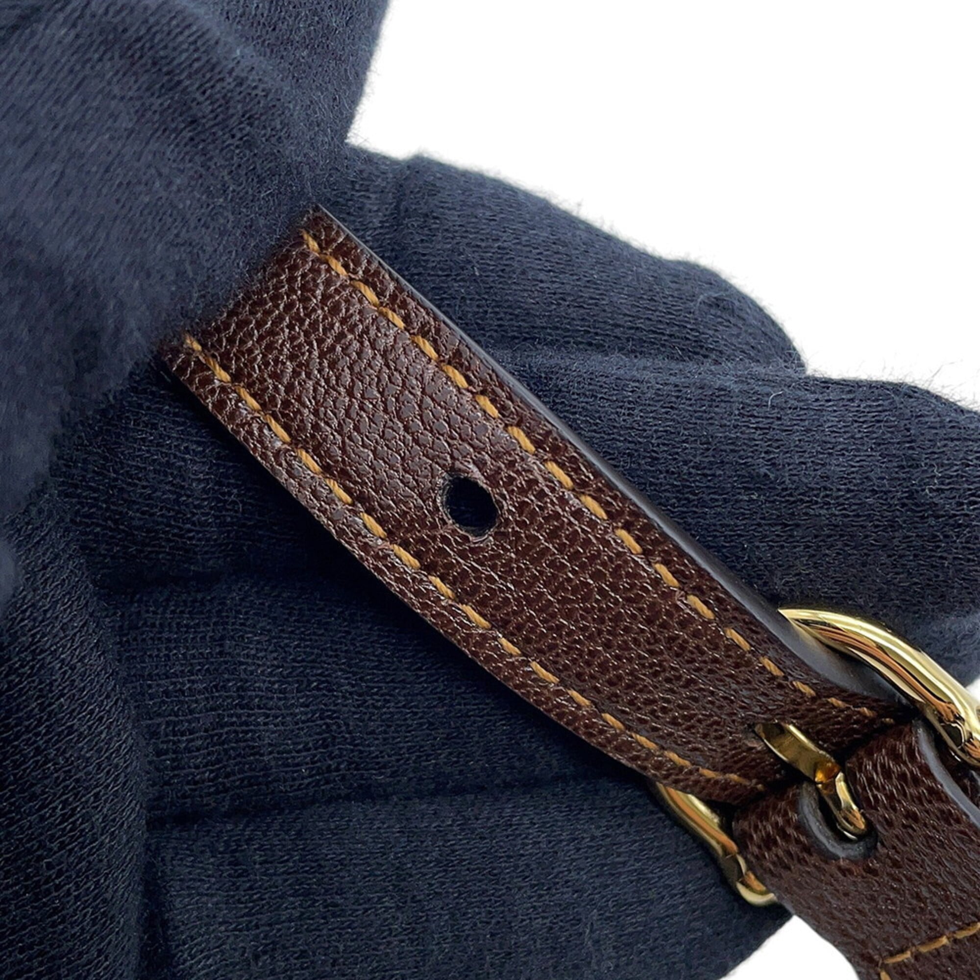 Gucci Brown Gg Canvas Leather Handbag Shoulder Bag (Pre-Owned)