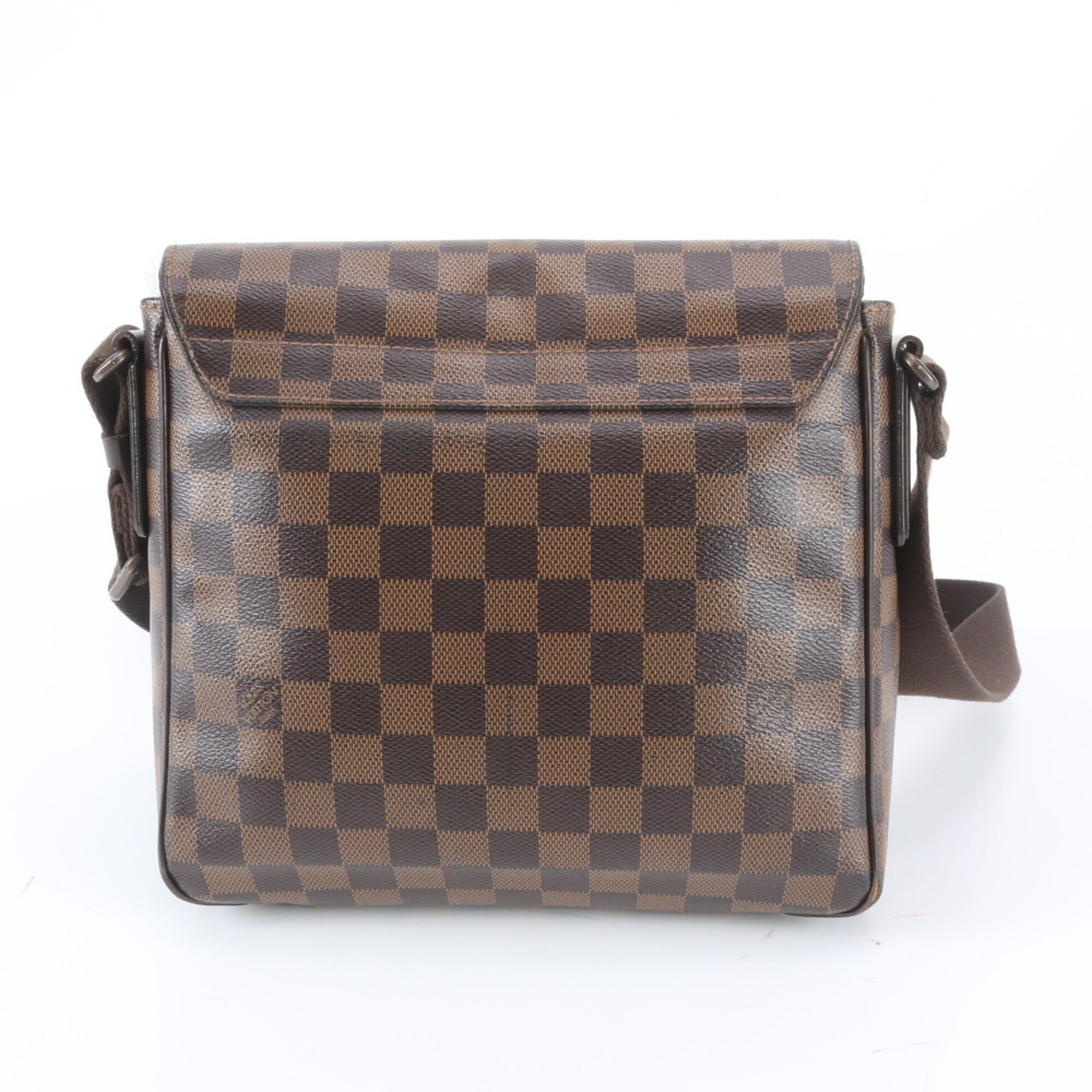 Louis Vuitton Ebene Leather Coated Canvas Messenger Bag Shoulder Bag (Pre-Owned)