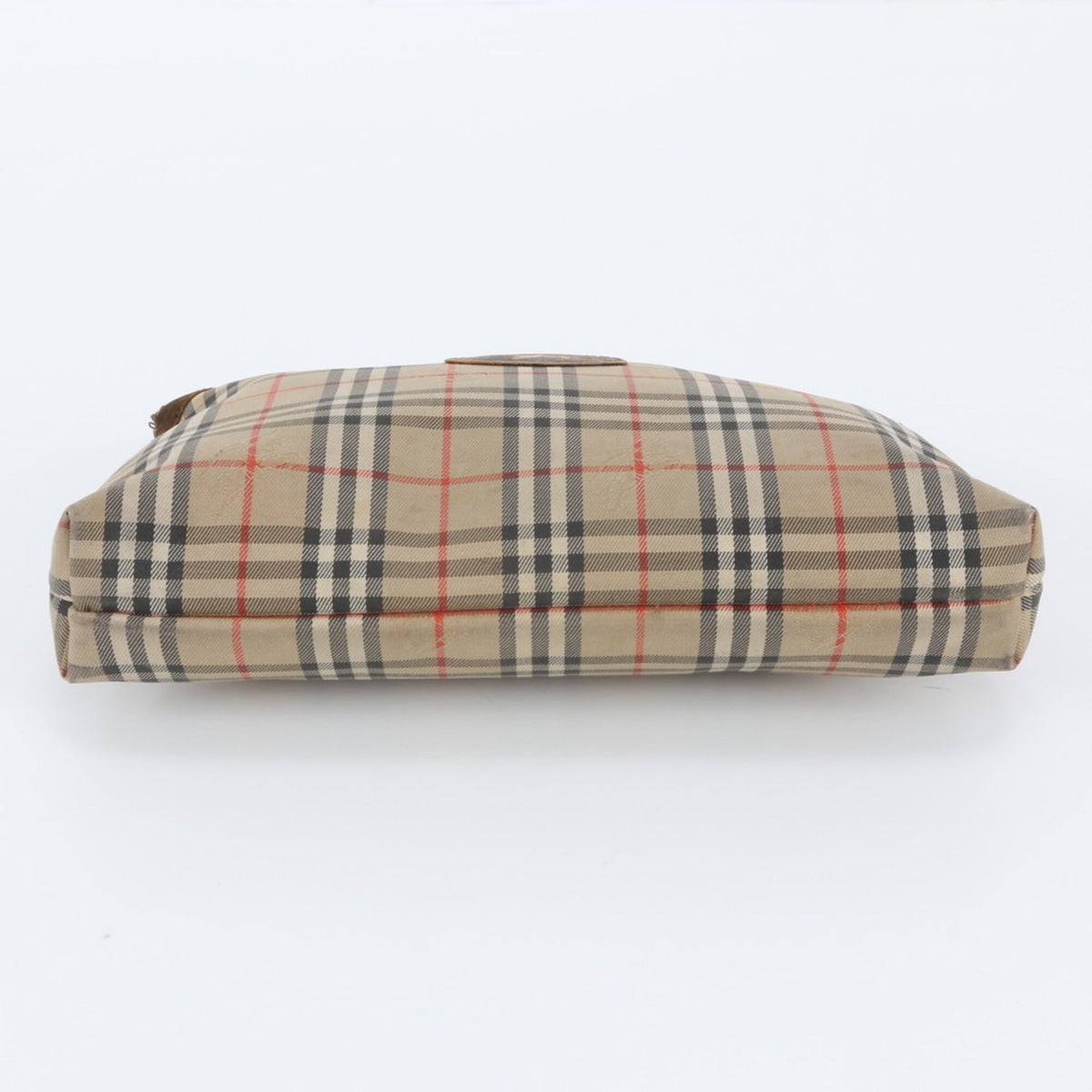 Burberry Brown Leather Canvas Clutch Bag Pouch (Pre-Owned)
