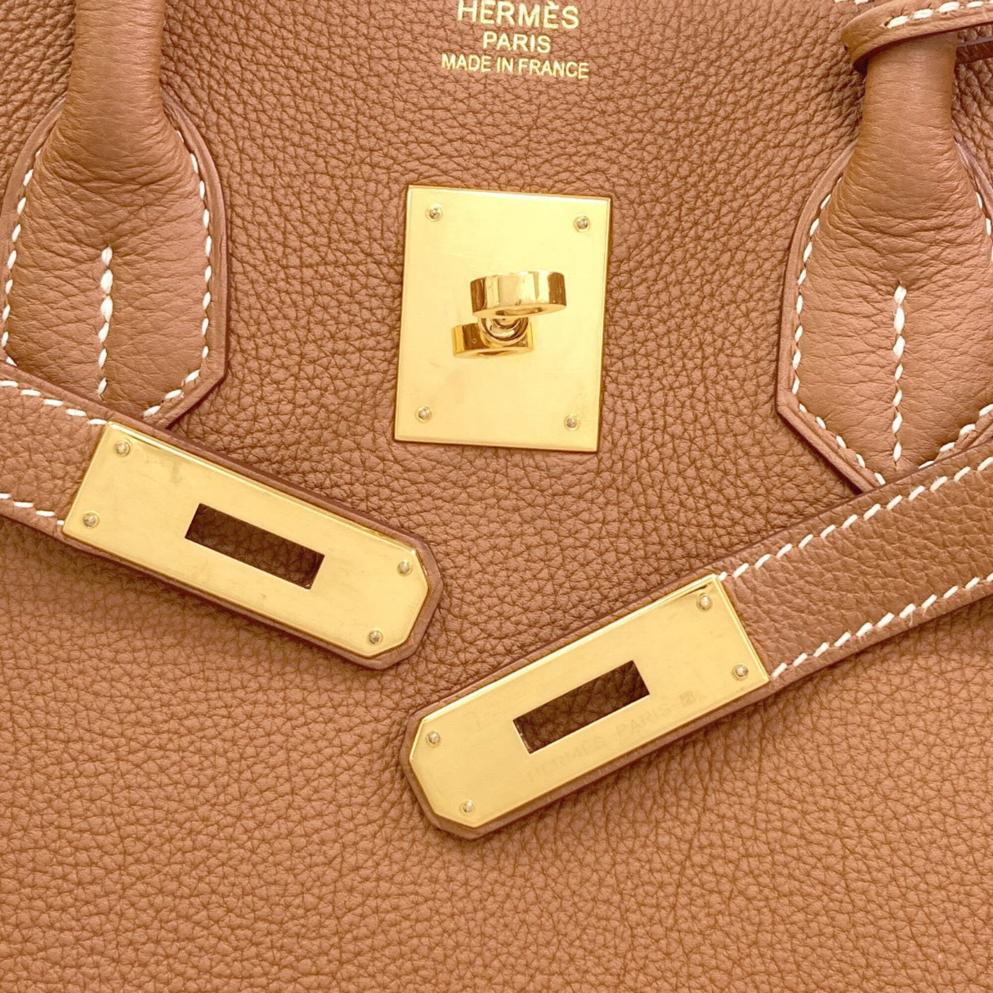 Hermes Gold Togo Leather Handbag (Pre-Owned)